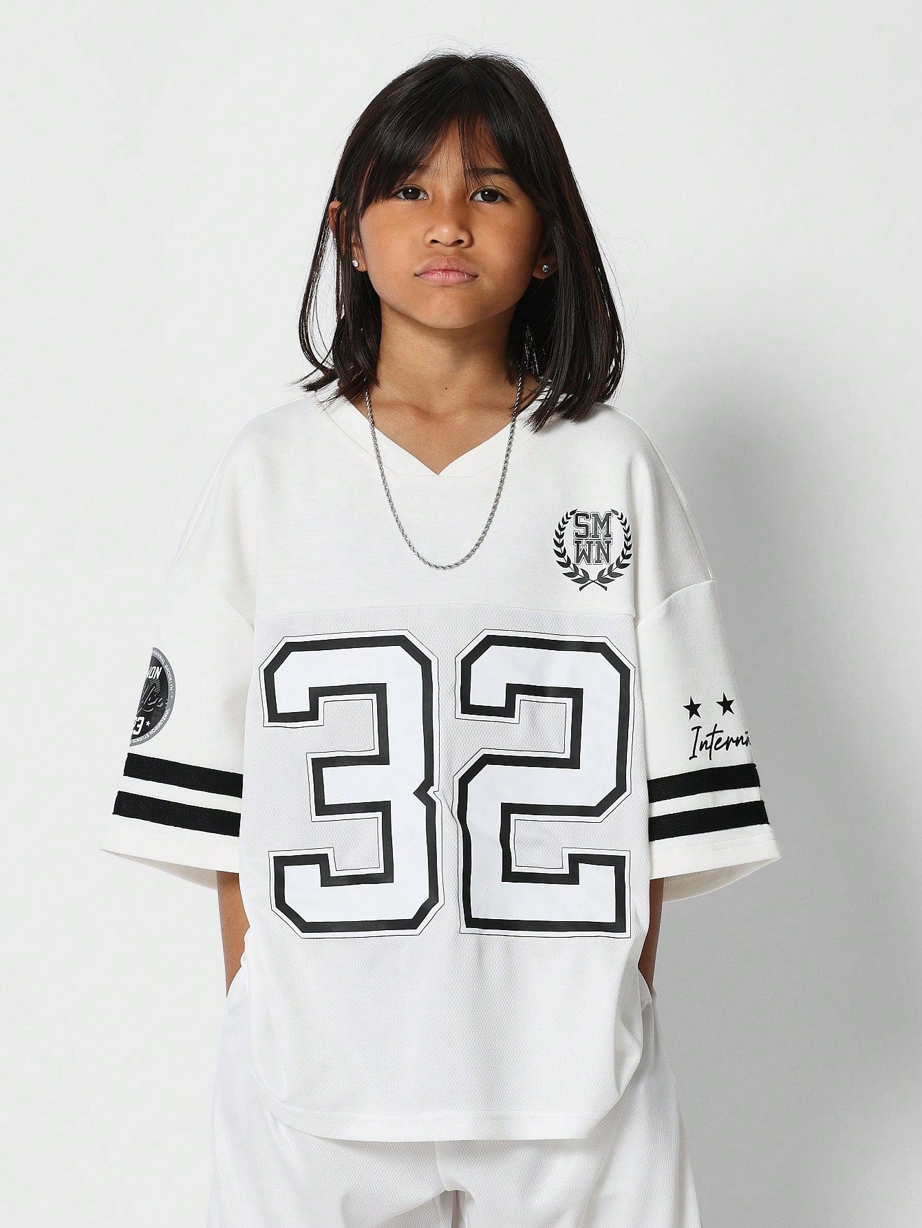 Tween Girls Baseball Jersey Tee With Short 2 Piece Set