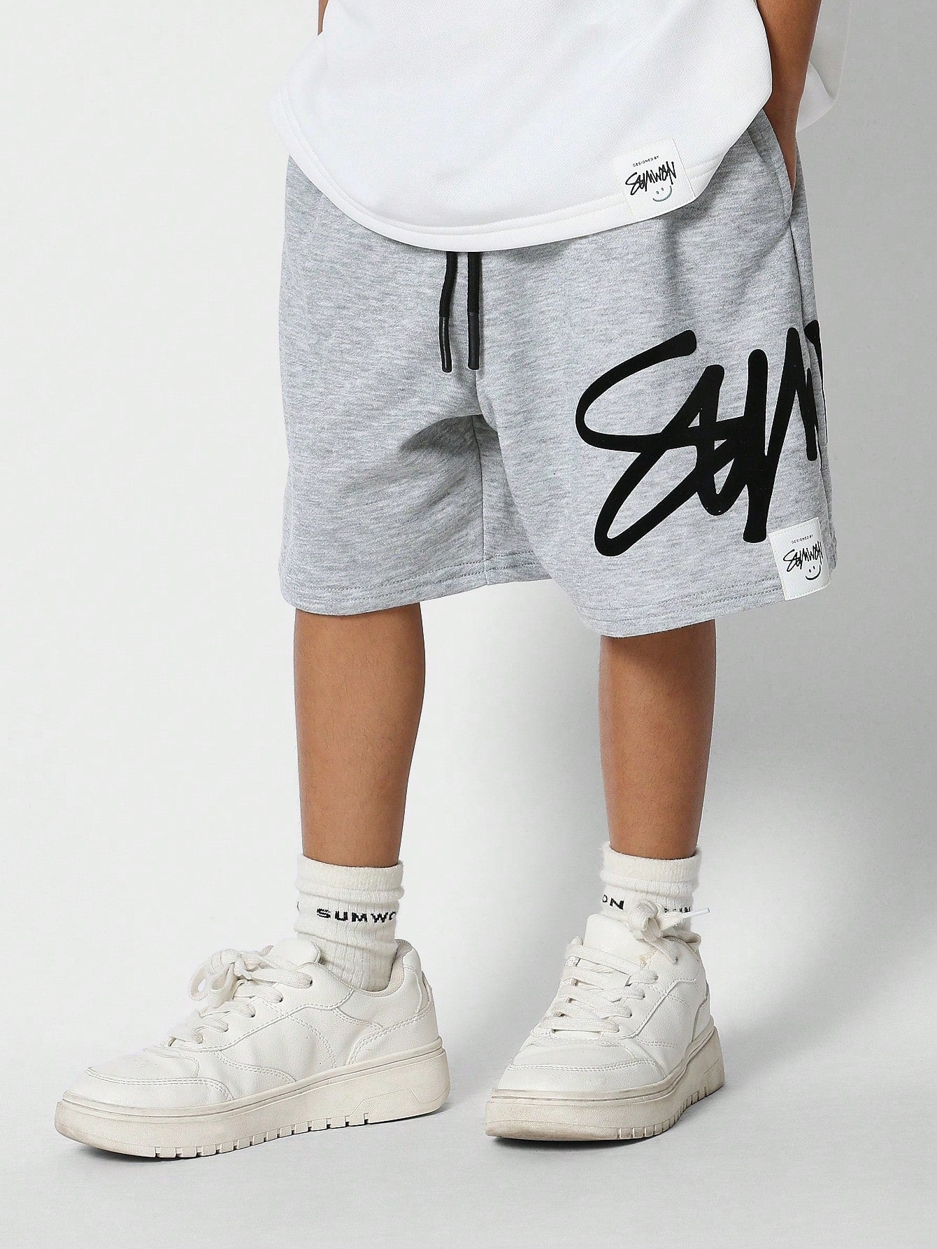 Tween Girl Drop Crotch Short With Letter Print