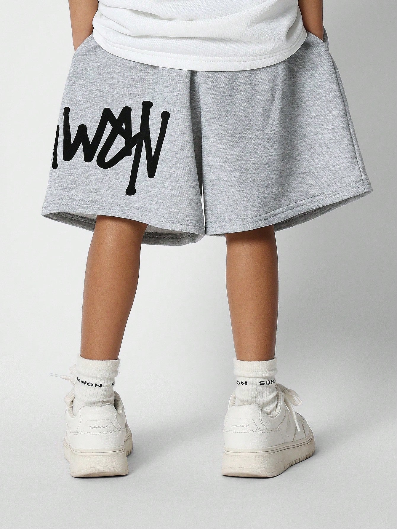 Tween Girl Drop Crotch Short With Letter Print