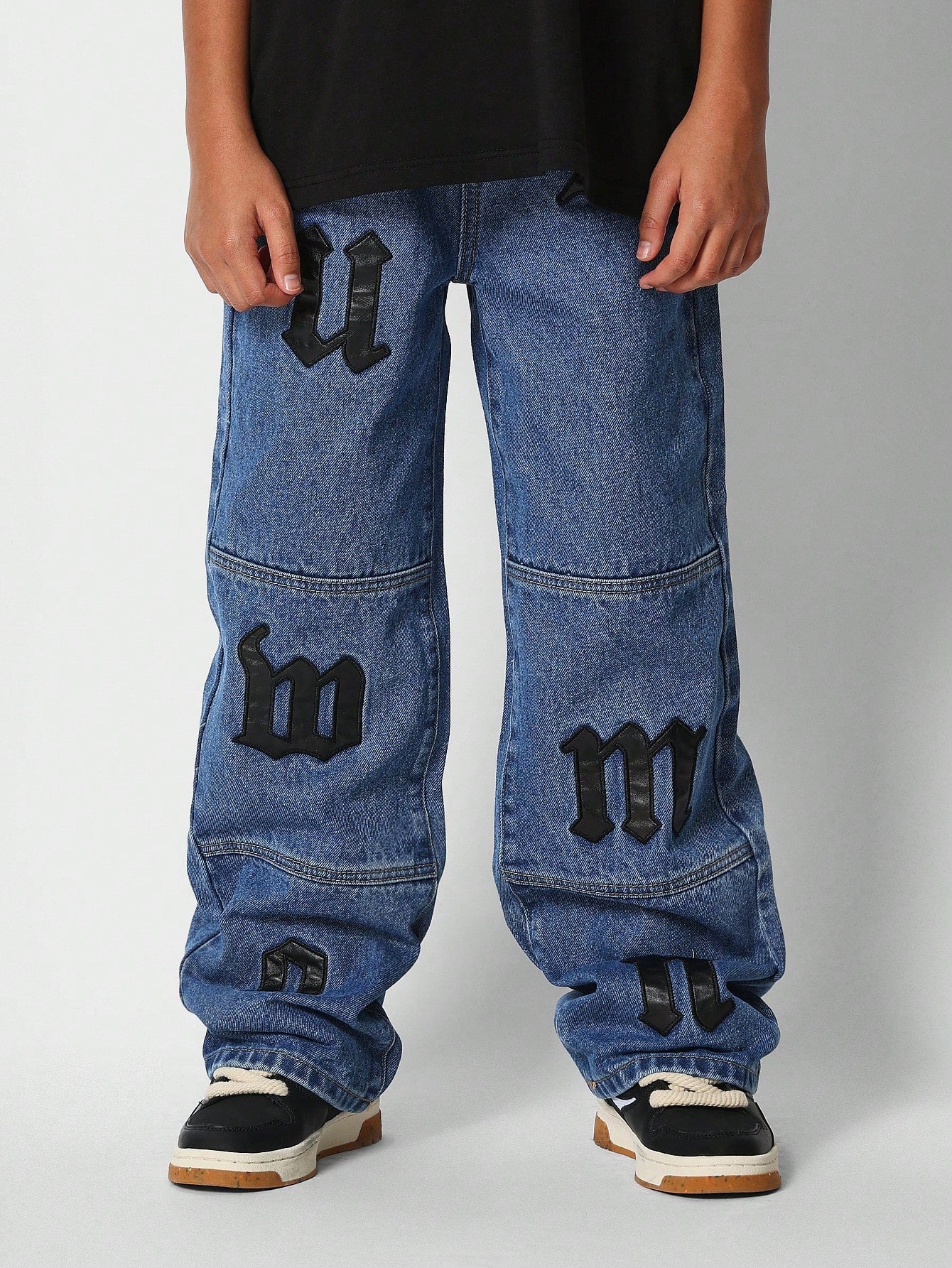 Tween Girls Jeans With Letter Embroidery Back To School