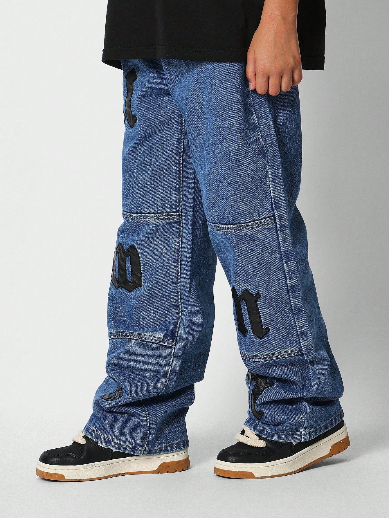 Tween Girls Jeans With Letter Embroidery Back To School