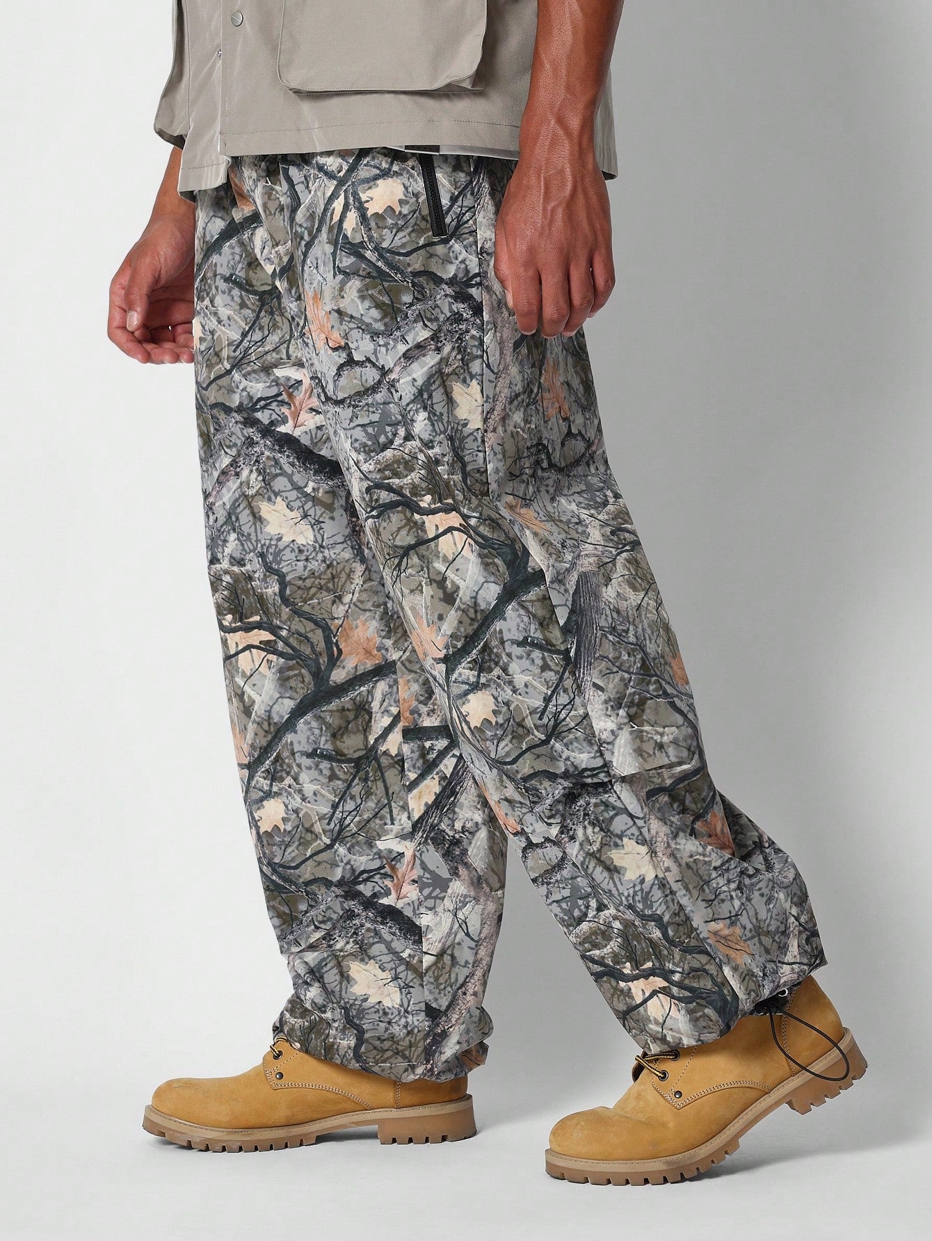 Loose Fit Baggy Parachute Pant With All Over Print