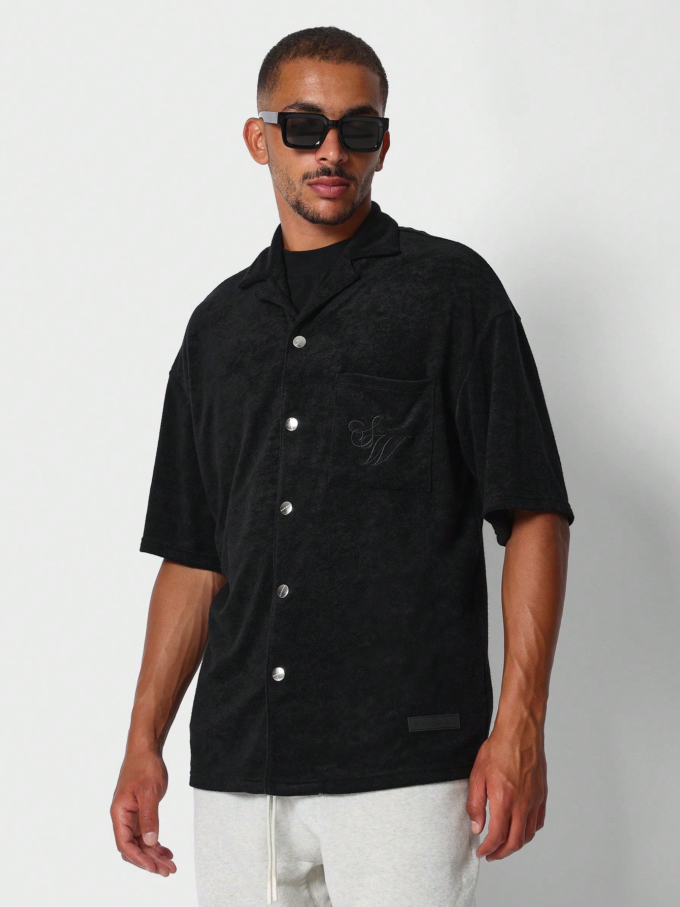 Loose Fit Towelling Resort Shirt