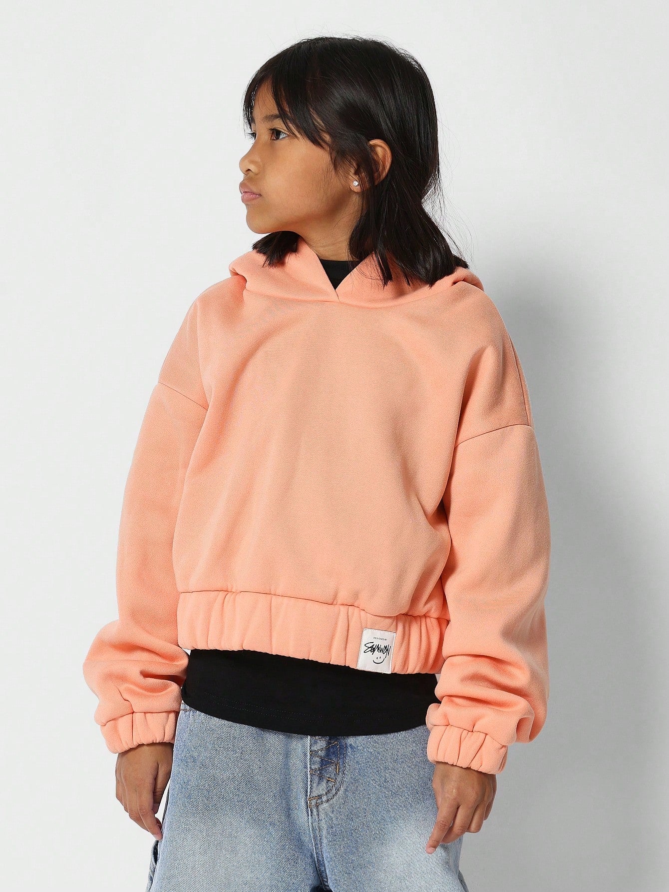 Kids Crop Fit Essential Hoodie