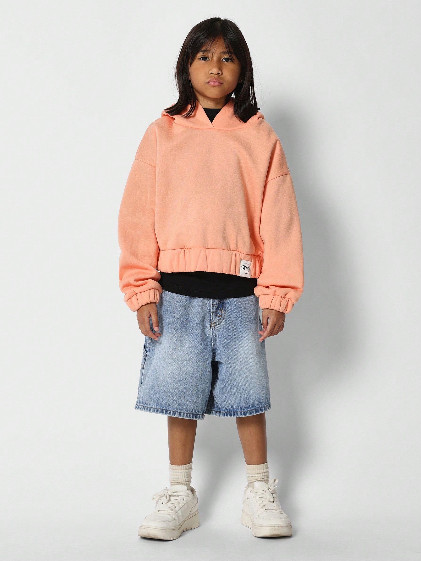 Kids Crop Fit Essential Hoodie