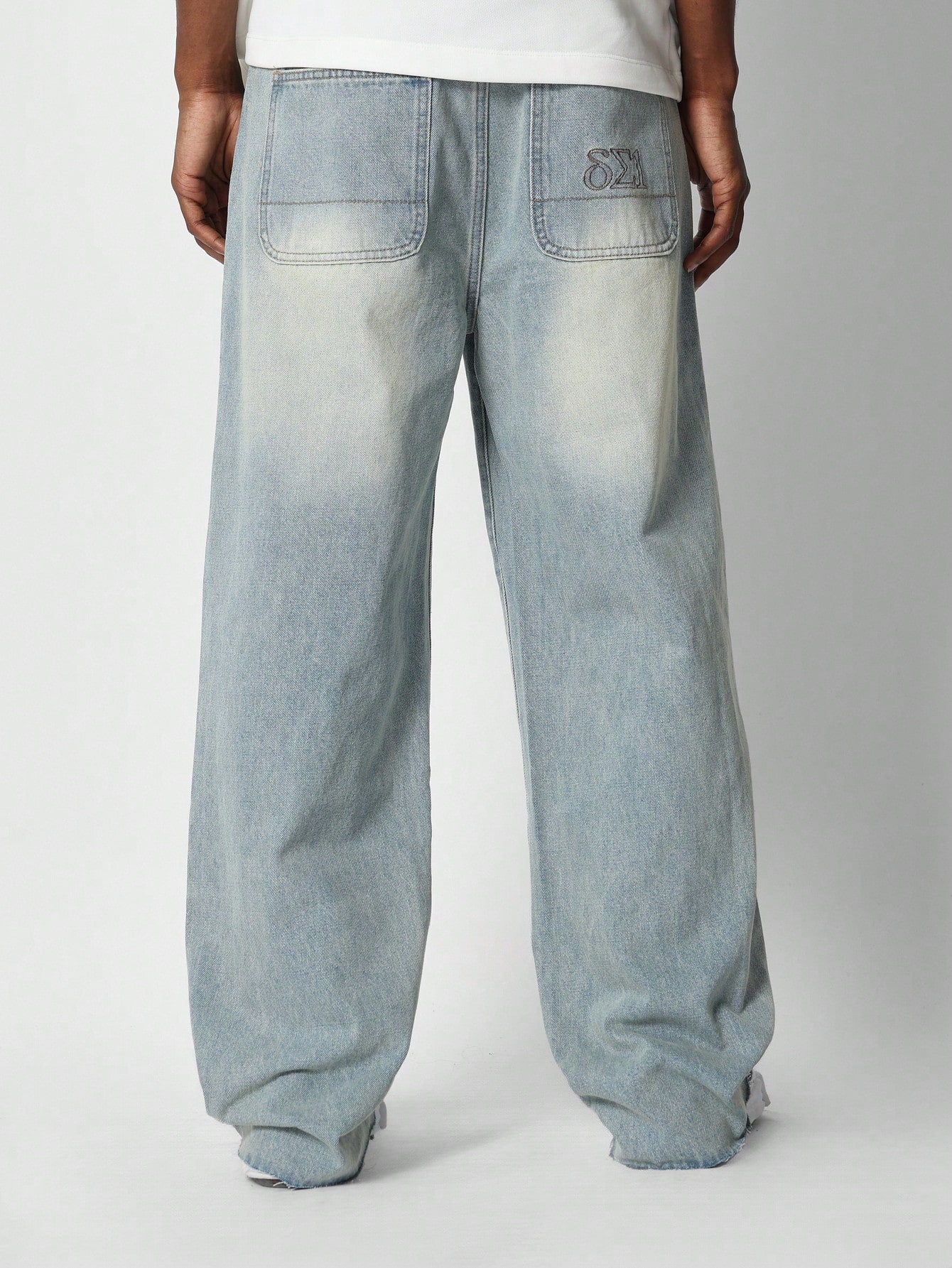 Loose Fit Baggy Jeans With Tie Front Detail