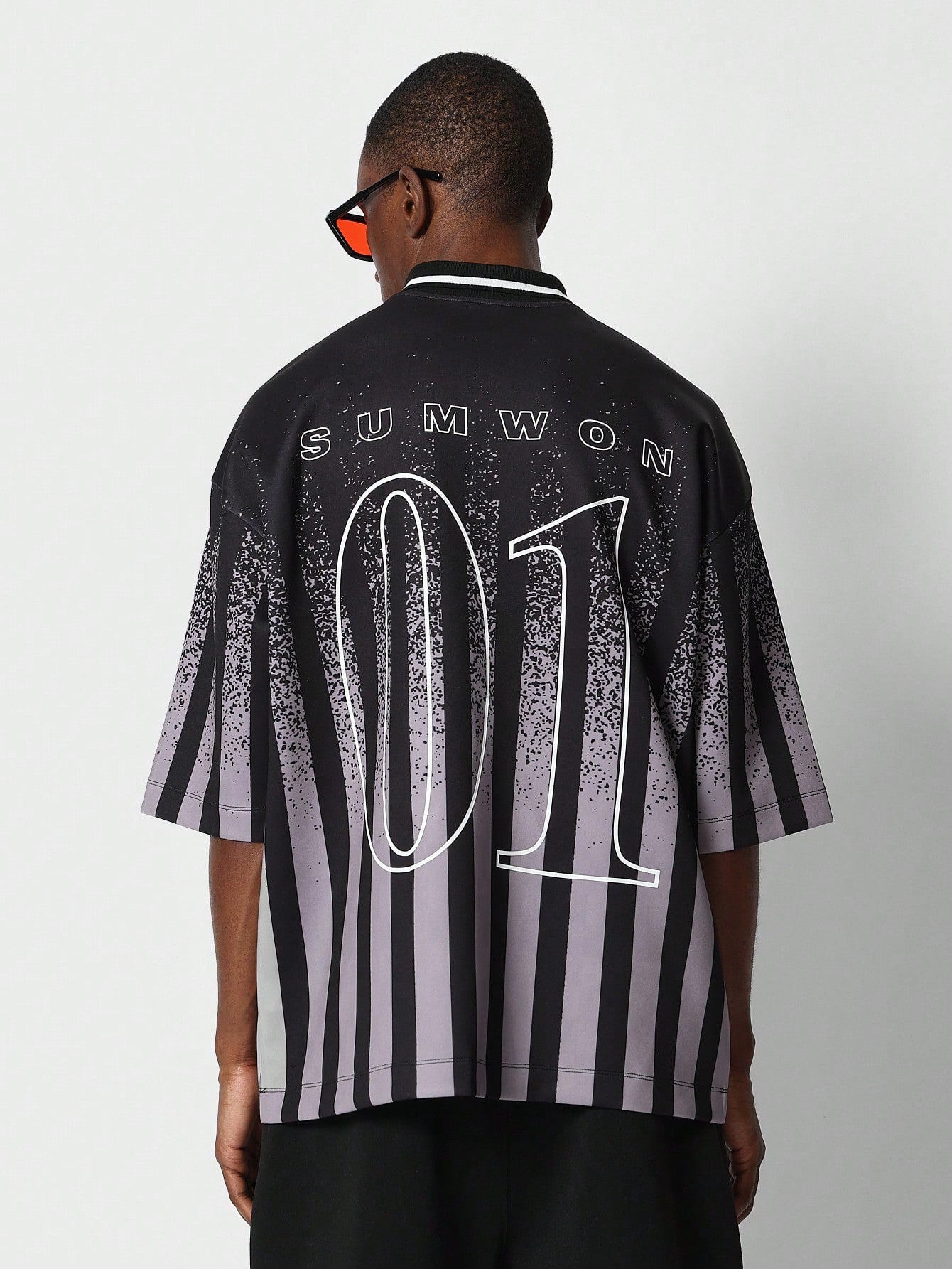 Neoprene Polo Stripe Tee With Back Number Print