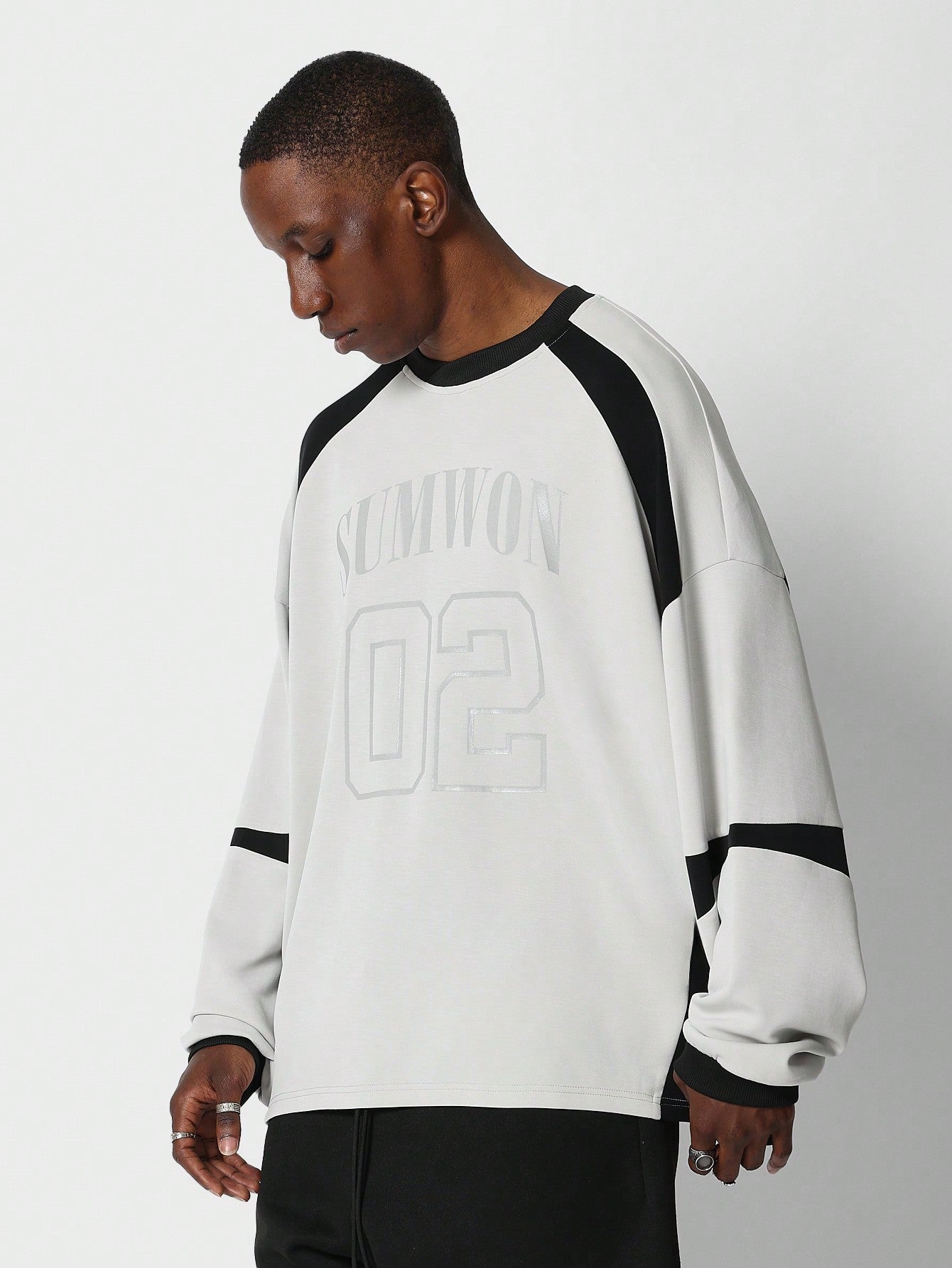 Oversized Fit Colour Blocked Sweatshirt With Front Graphic