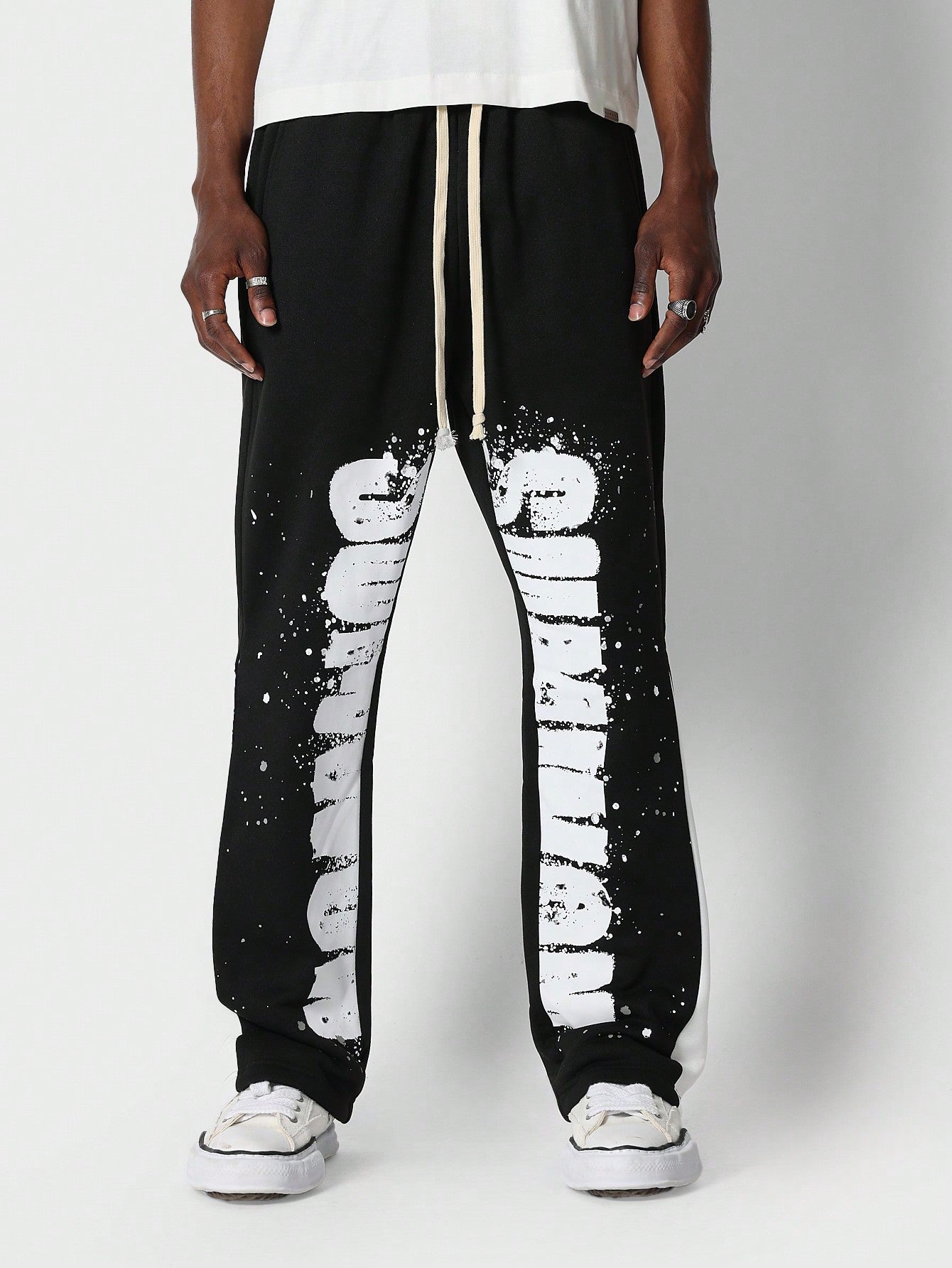 Flare Fit Jogger Pant With Front Graphic Print