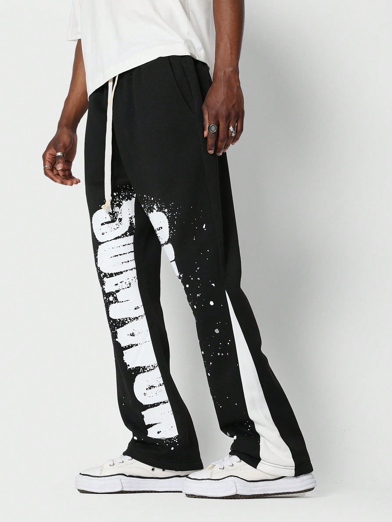 Flare Fit Jogger Pant With Front Graphic Print