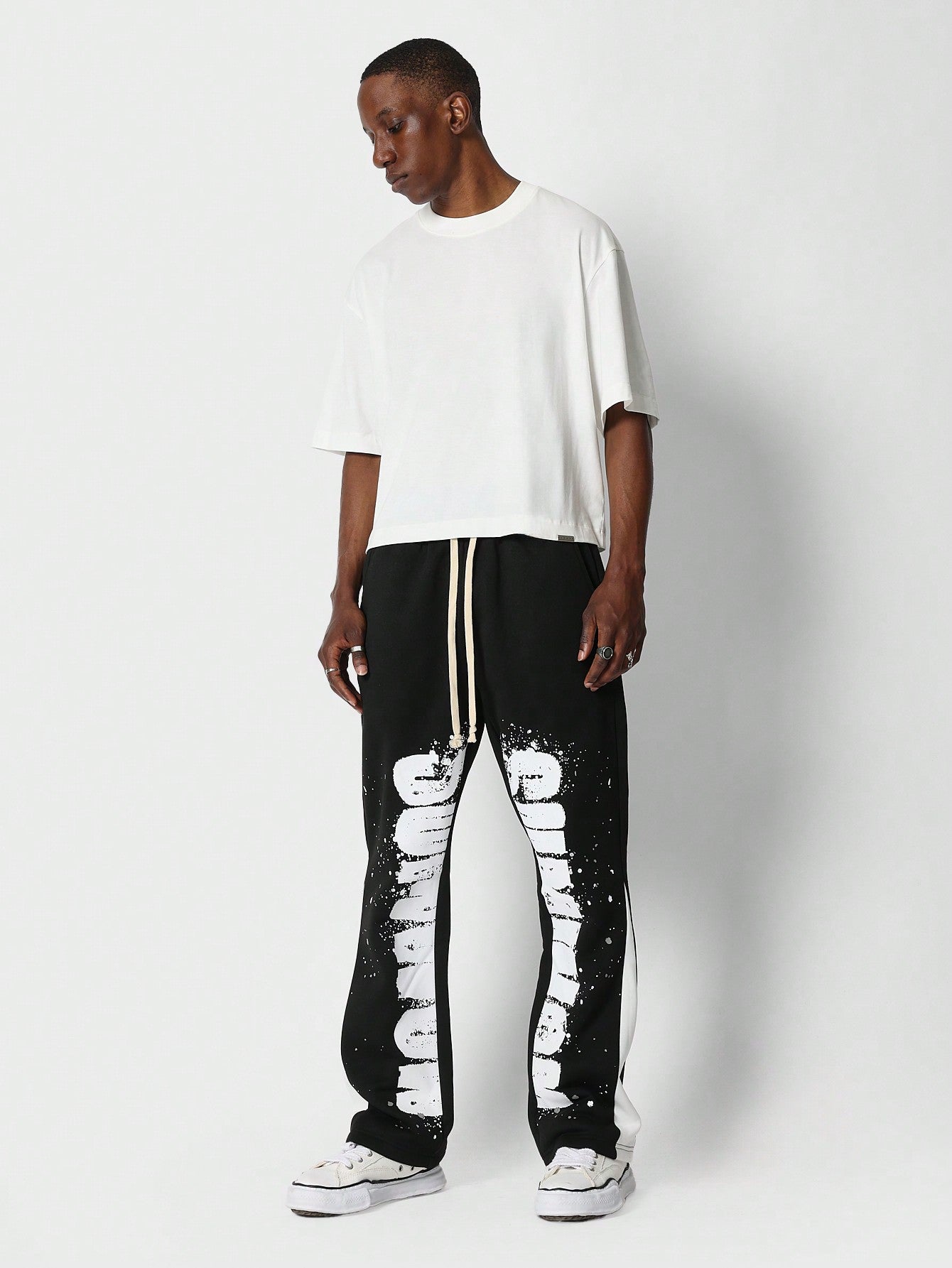 Flare Fit Jogger Pant With Front Graphic Print