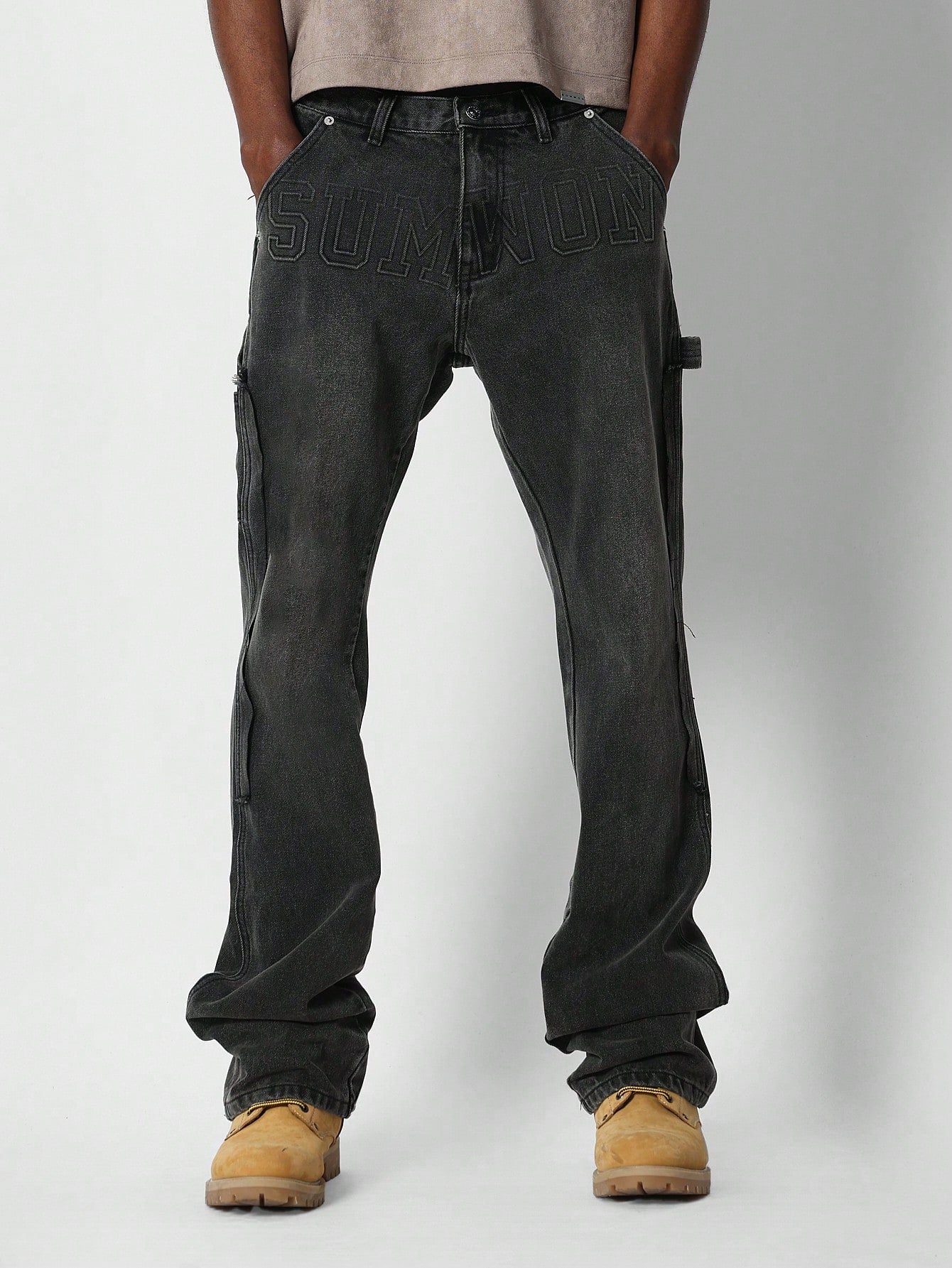 Flare Fit Jean With Embossing Graphic