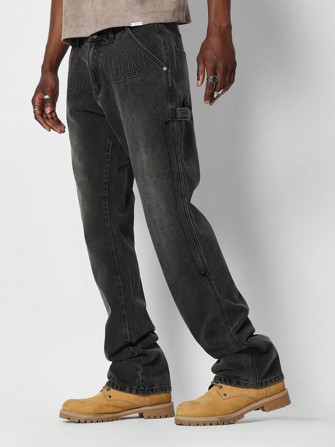 Flare Fit Jean With Embossing Graphic