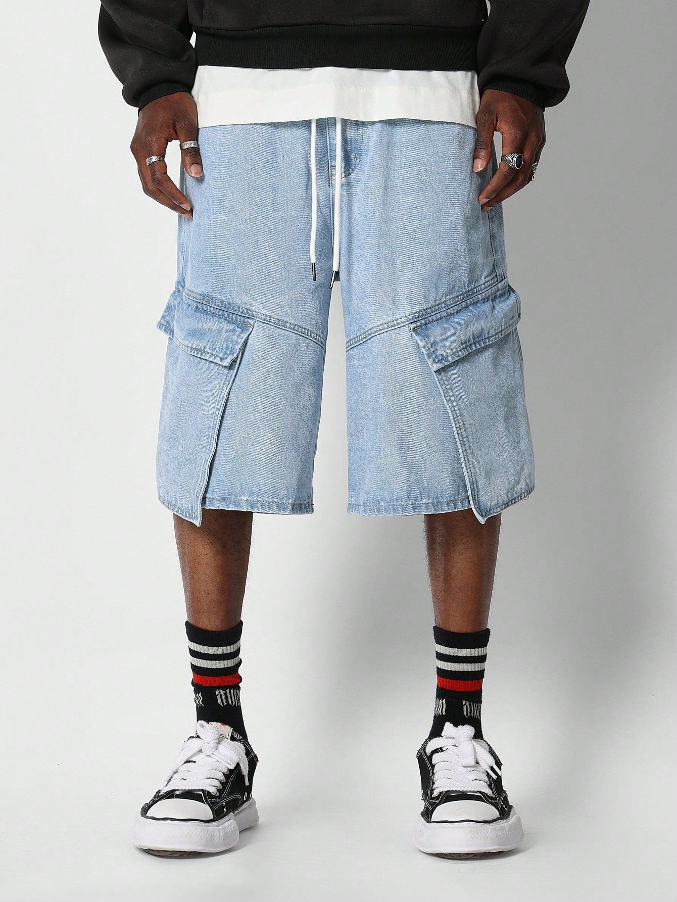 Denim Cargo Shorts