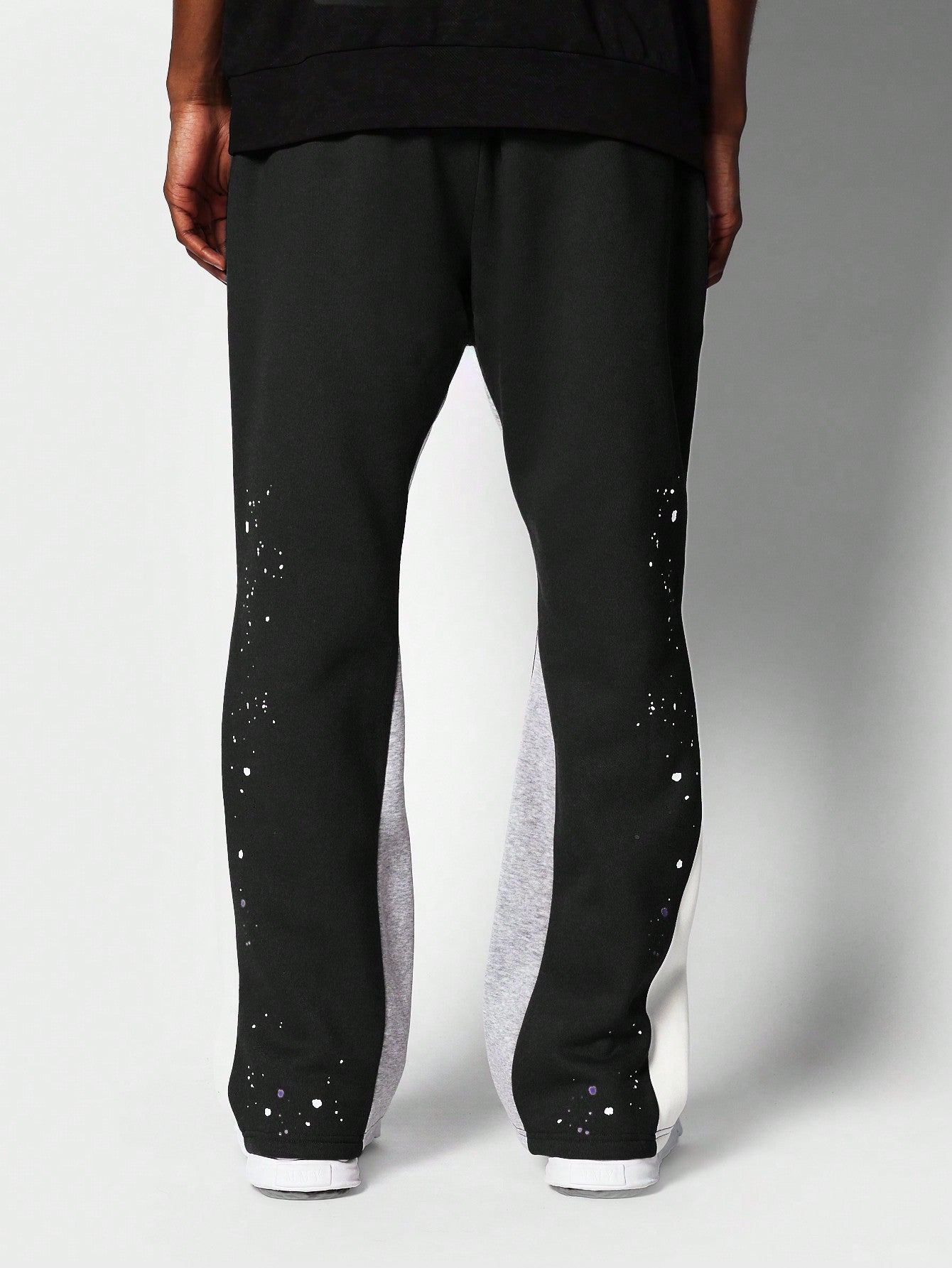 Flare Fit Paint Print Jogger With Number Applique