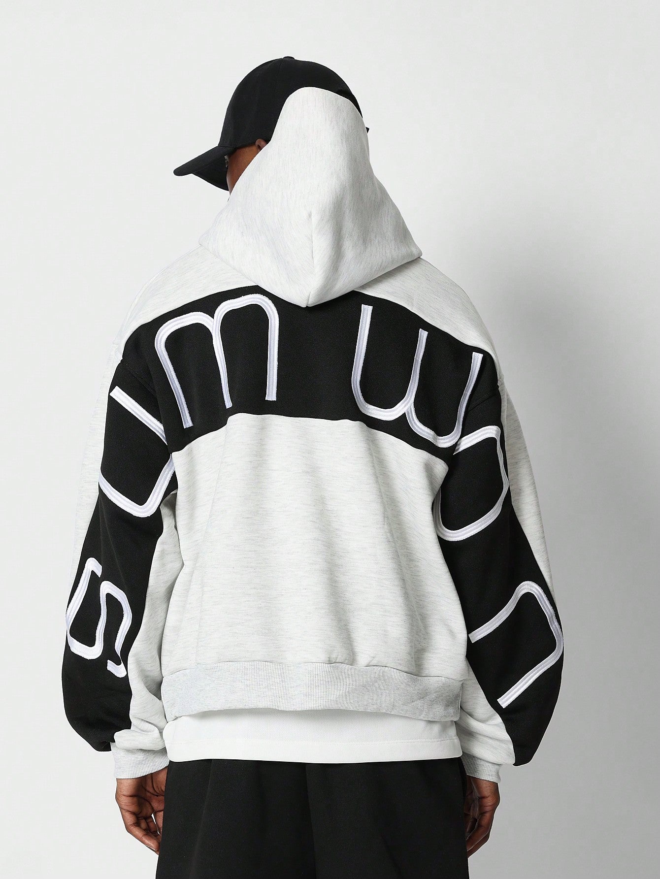 Regular Fit Overhead Hoodie With Back Large Embroidery