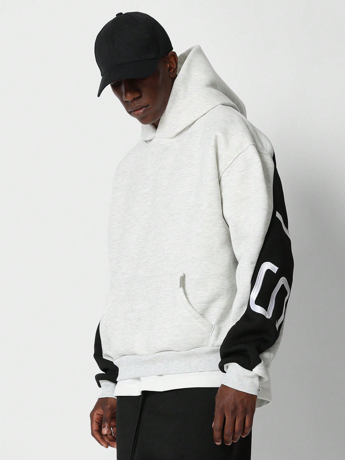 Regular Fit Overhead Hoodie With Back Large Embroidery