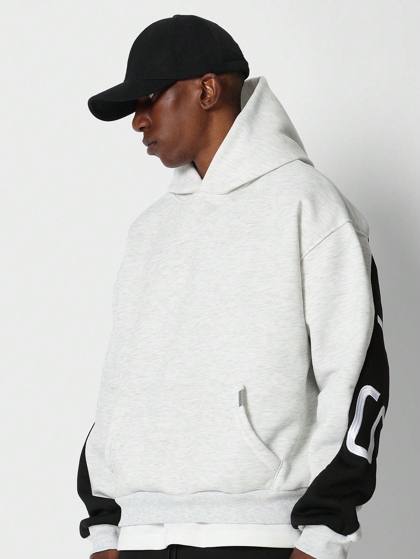 Regular Fit Overhead Hoodie With Back Large Embroidery