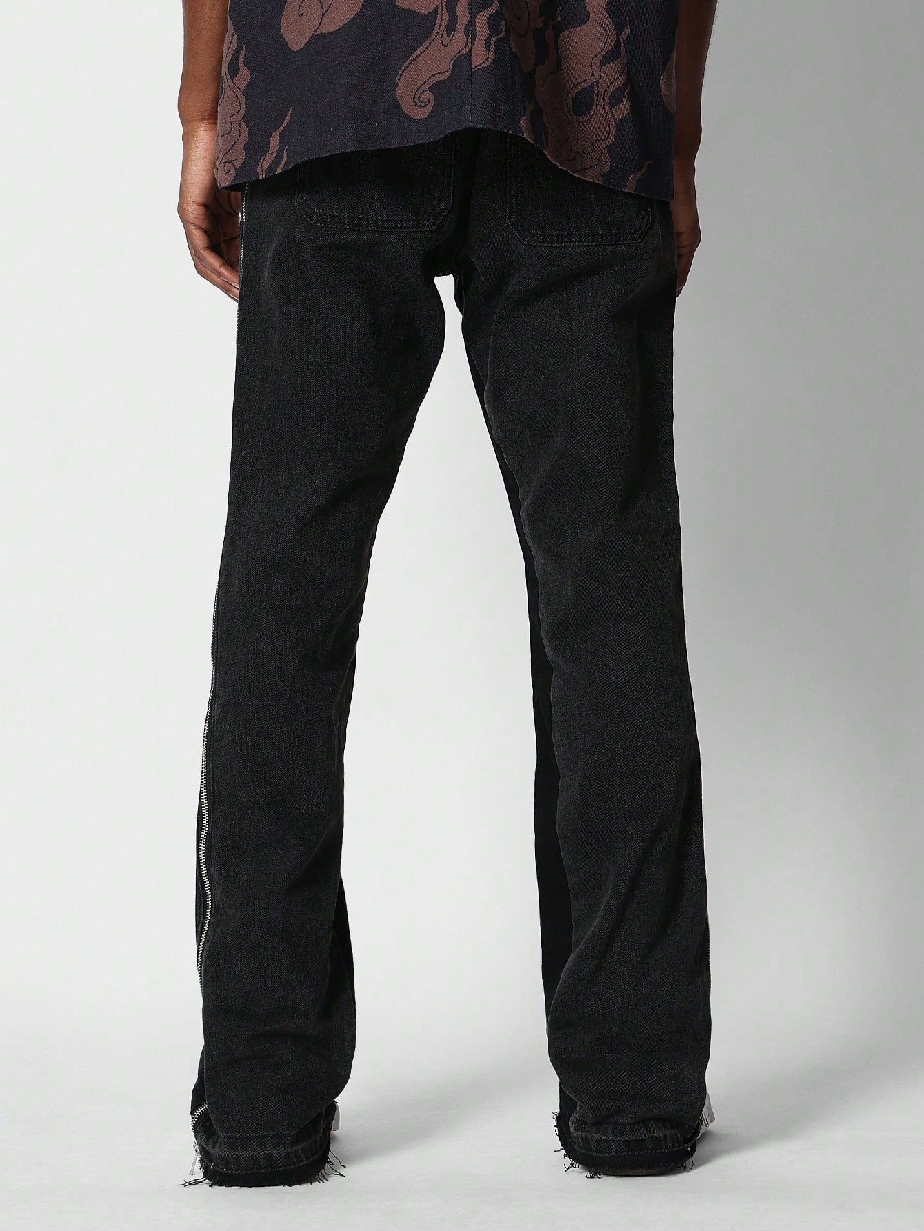 Flare Fit Jean With Side Zippers