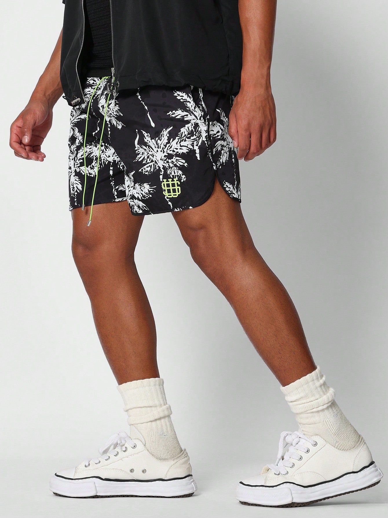 Nylon Short With All Over Print