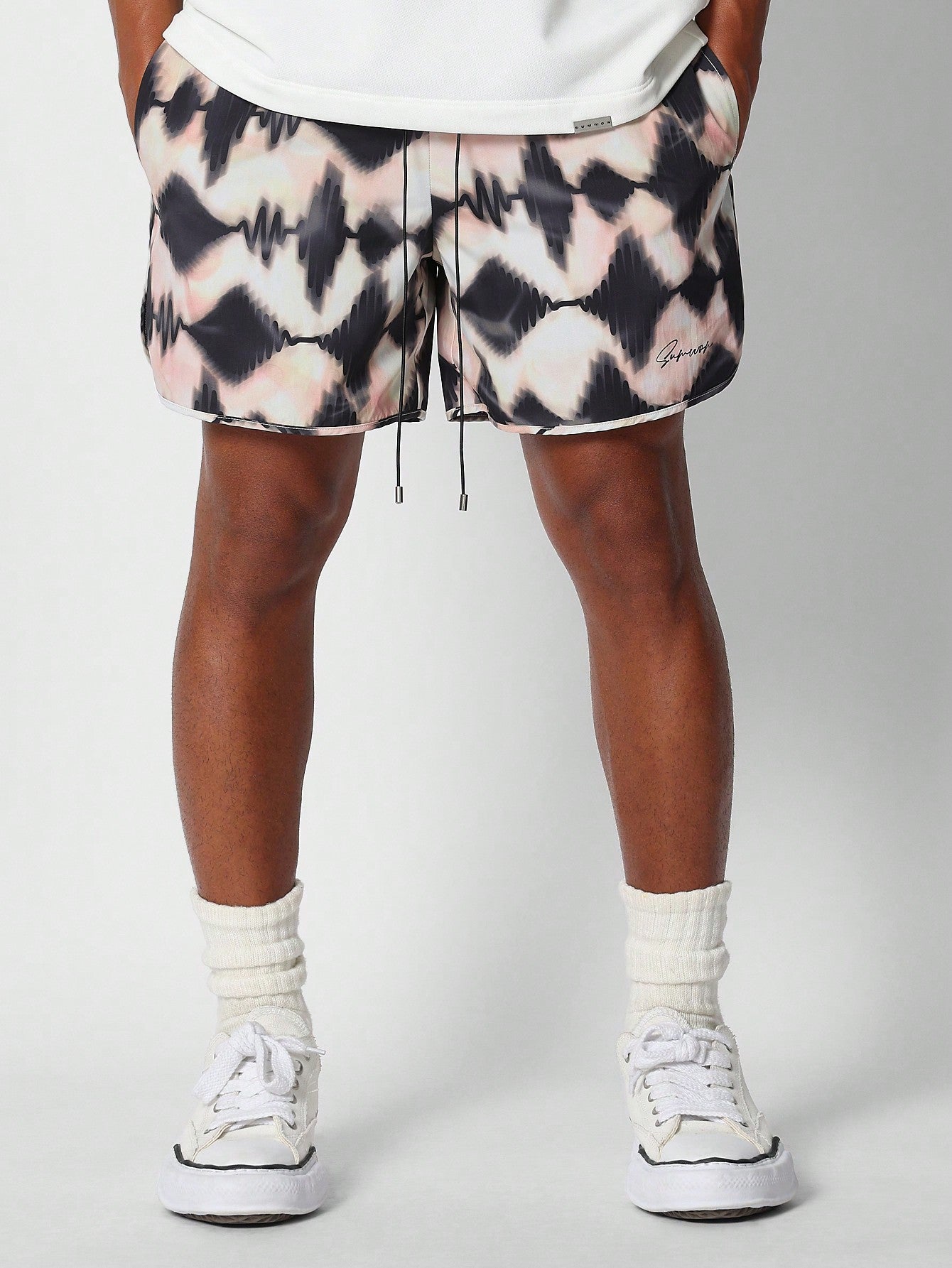 Swim Nylon Short With All Over Print