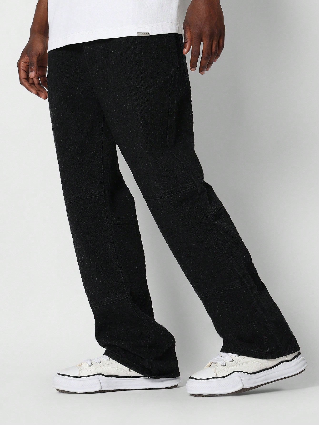 Loose Fit Textured Jean With Hiker Clasp