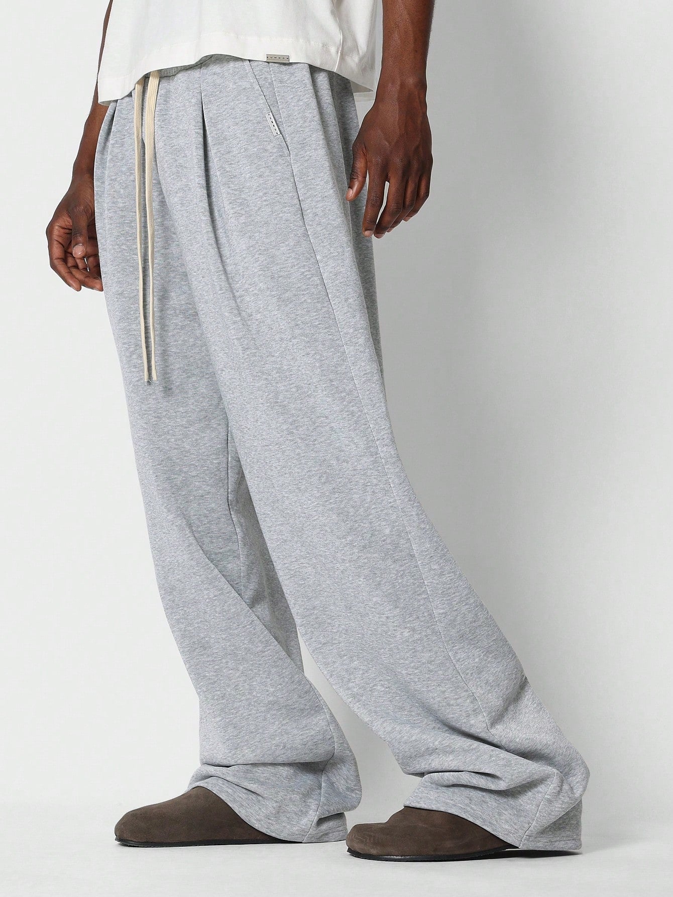 Wide Leg Jogger With Pleat Detail