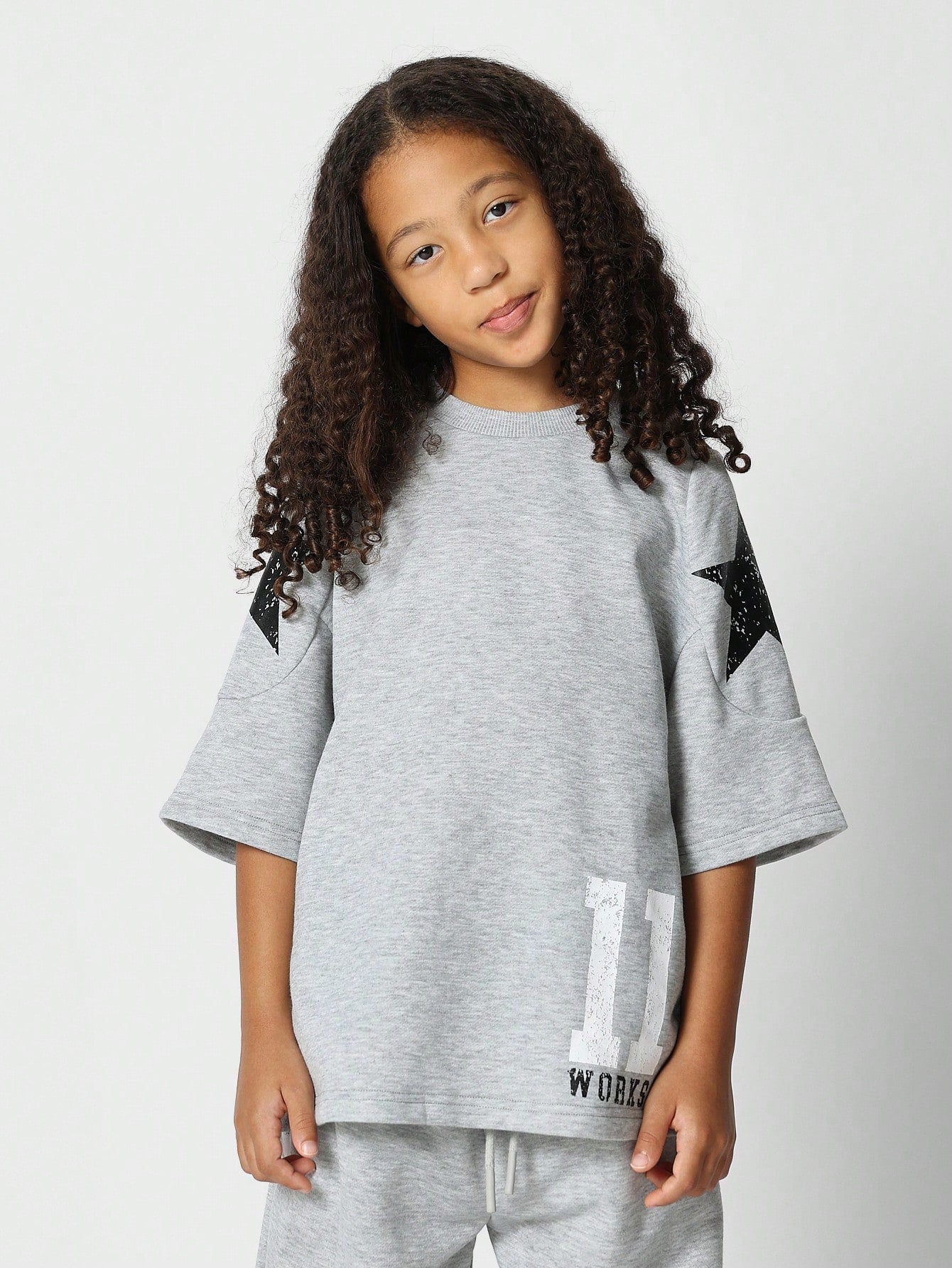 Tween Girls Oversized Fit Tee With Flared Jogger 2 Piece Set