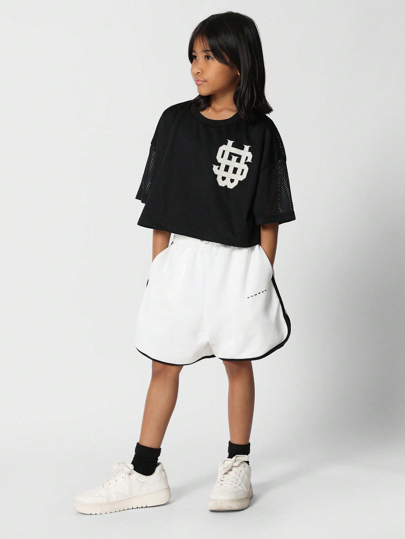 Tween Girls Crop Fit Tee With Front Print