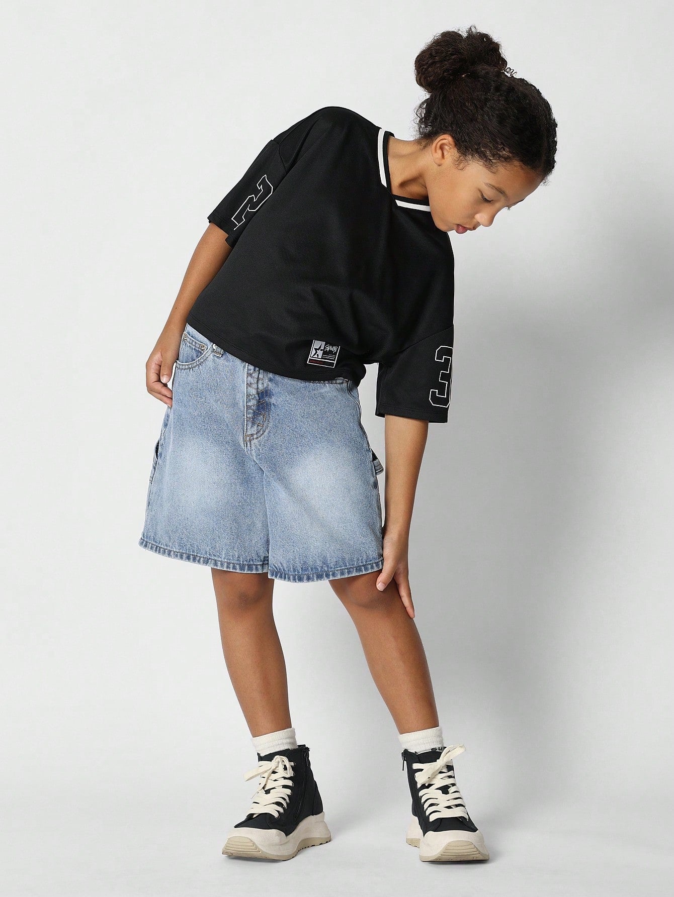 Tween Girls Crop Fit Baller Tee