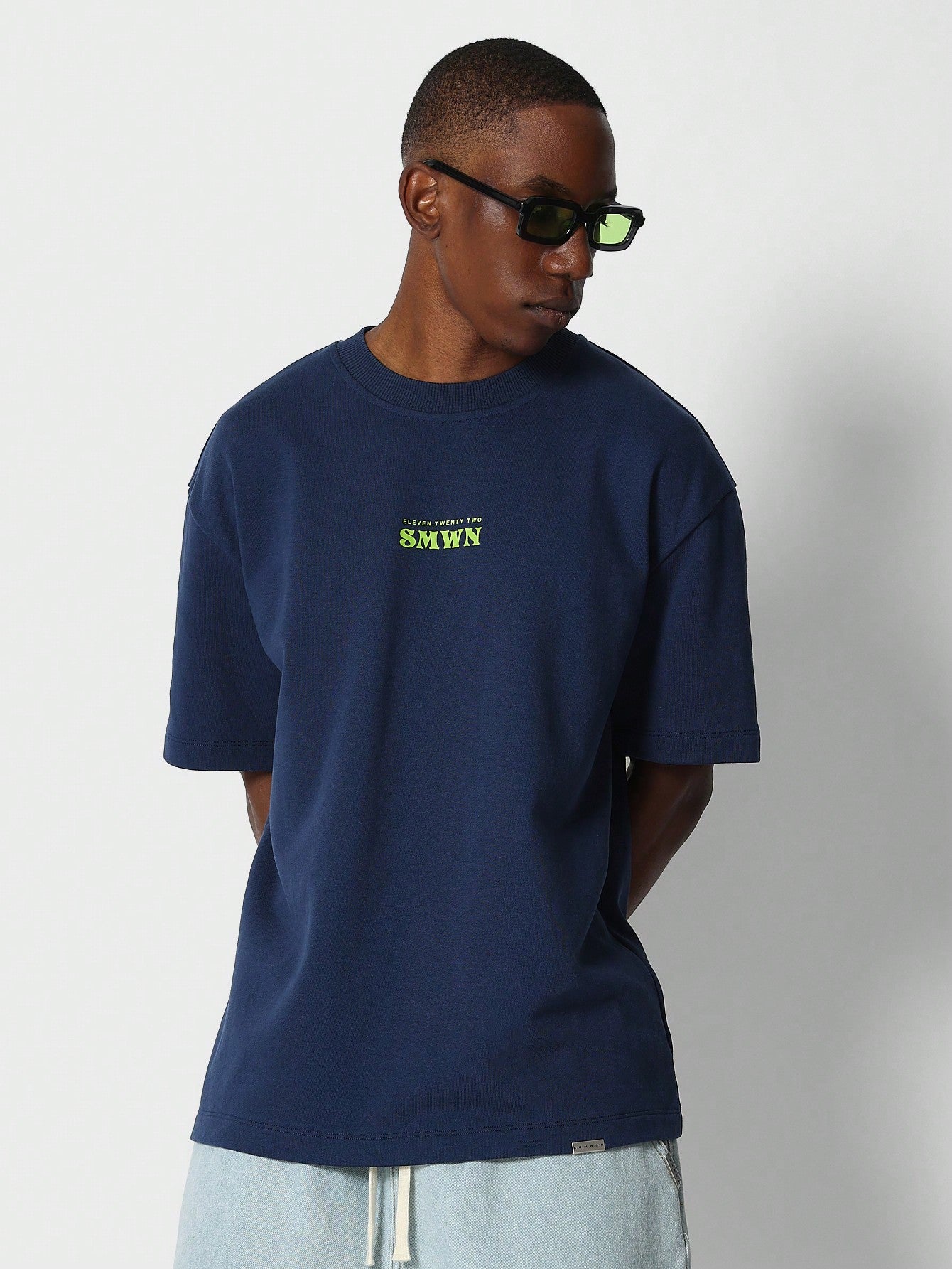 Tee With Back Neon New York Graphic Print