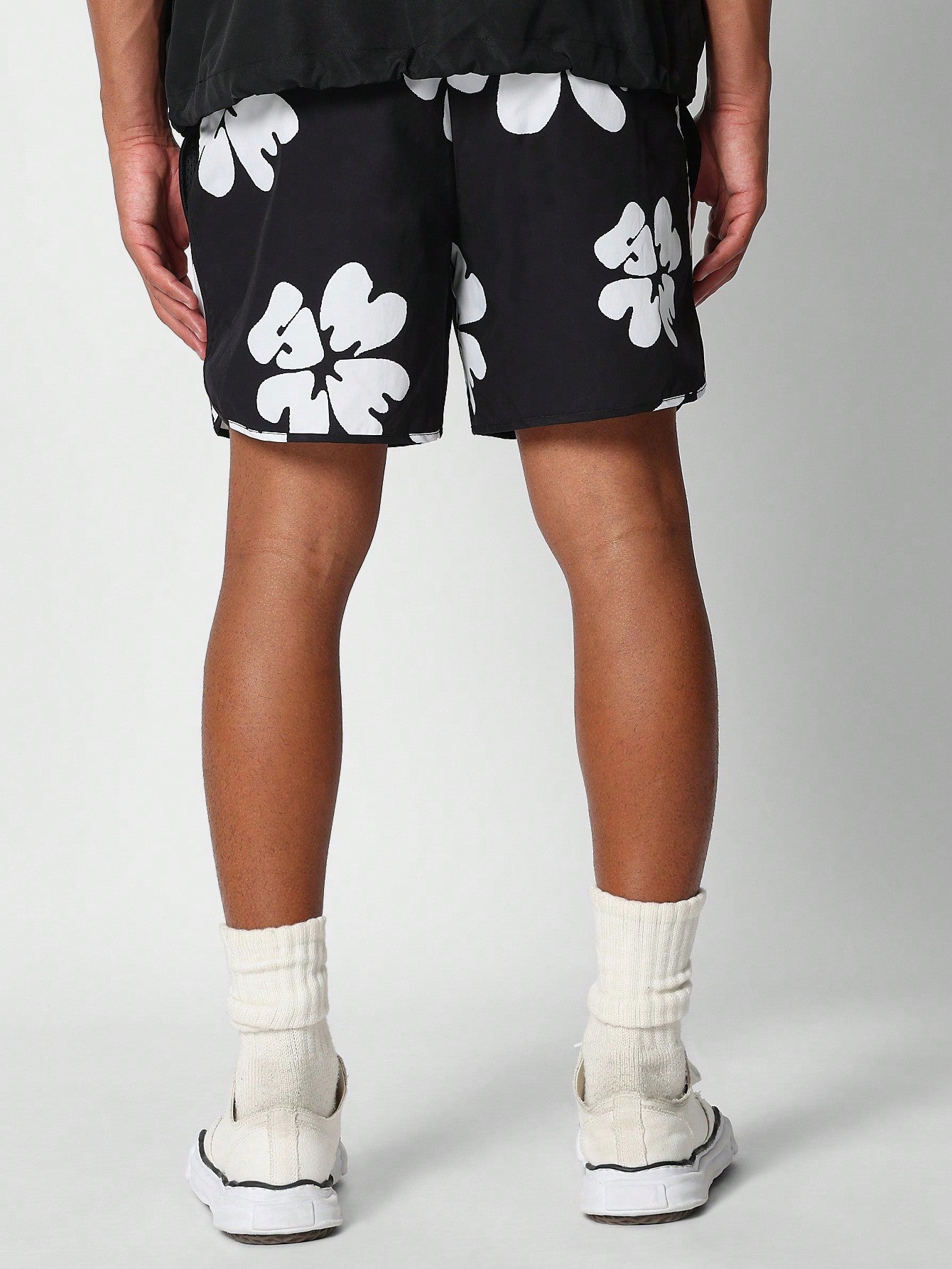 Nylon Short With All Over Print