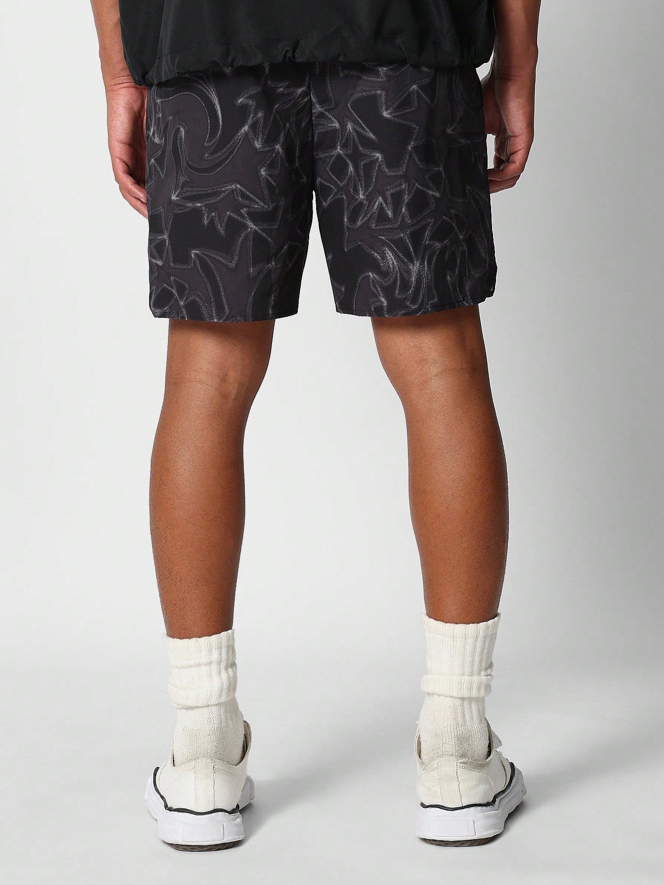 Nylon Short With All Over Print