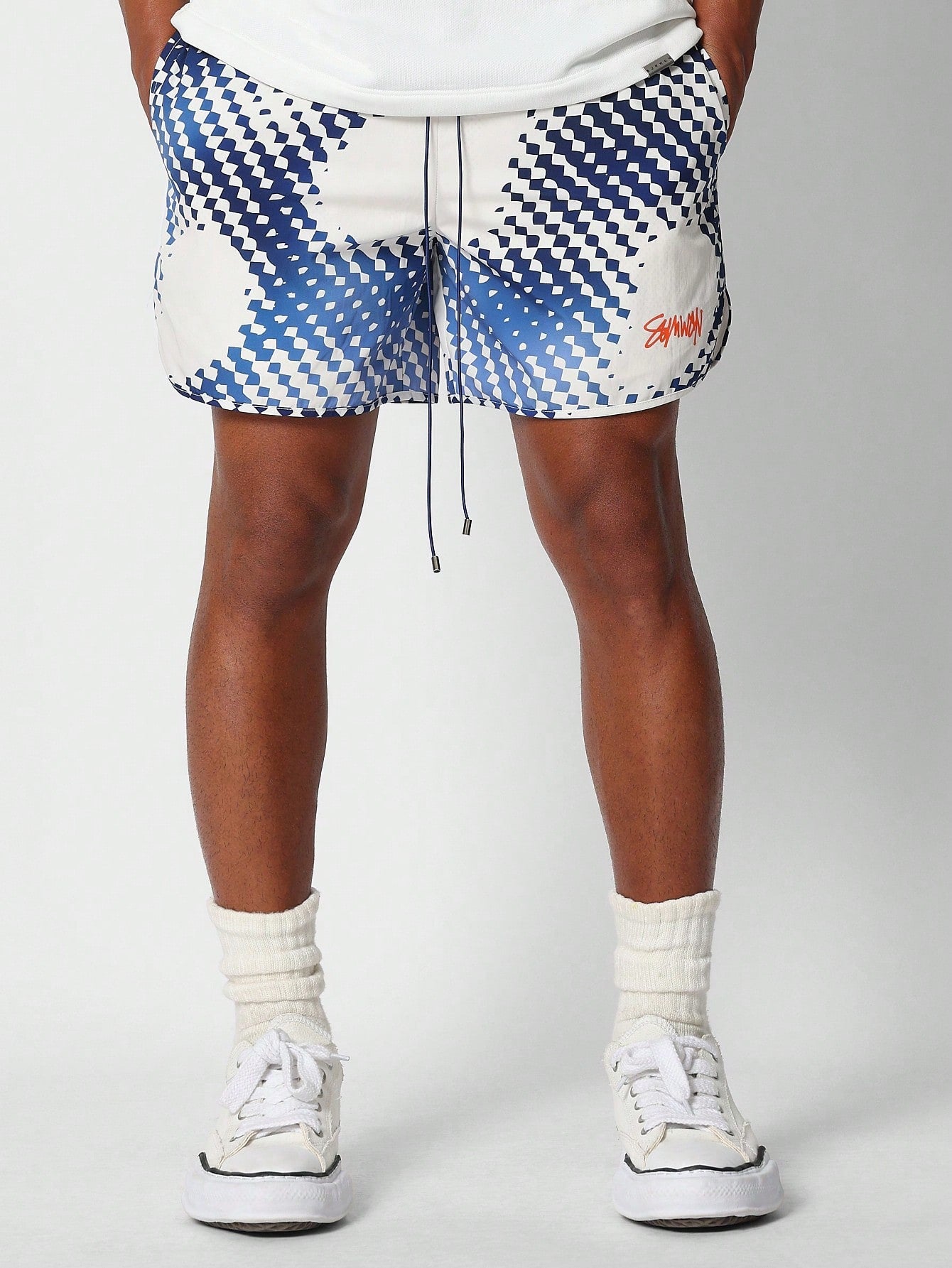 Nylon Short With All Over Print