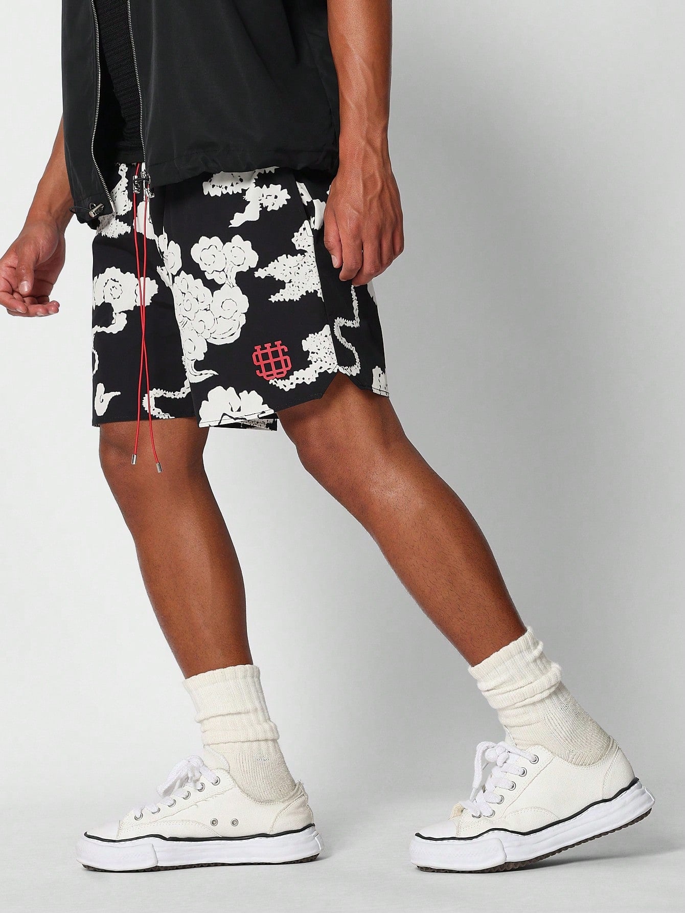 Nylon Short With All Over Print