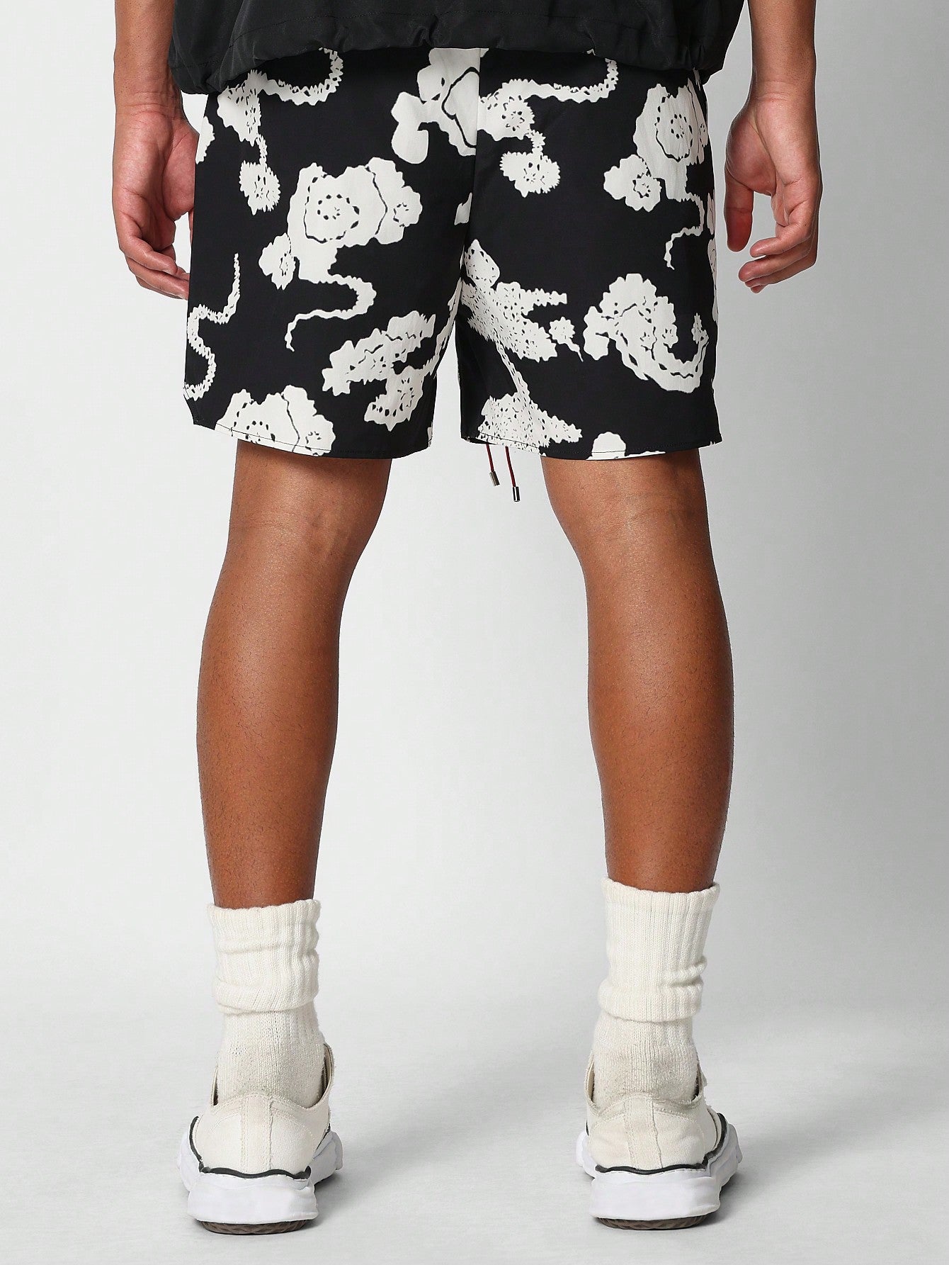 Nylon Short With All Over Print