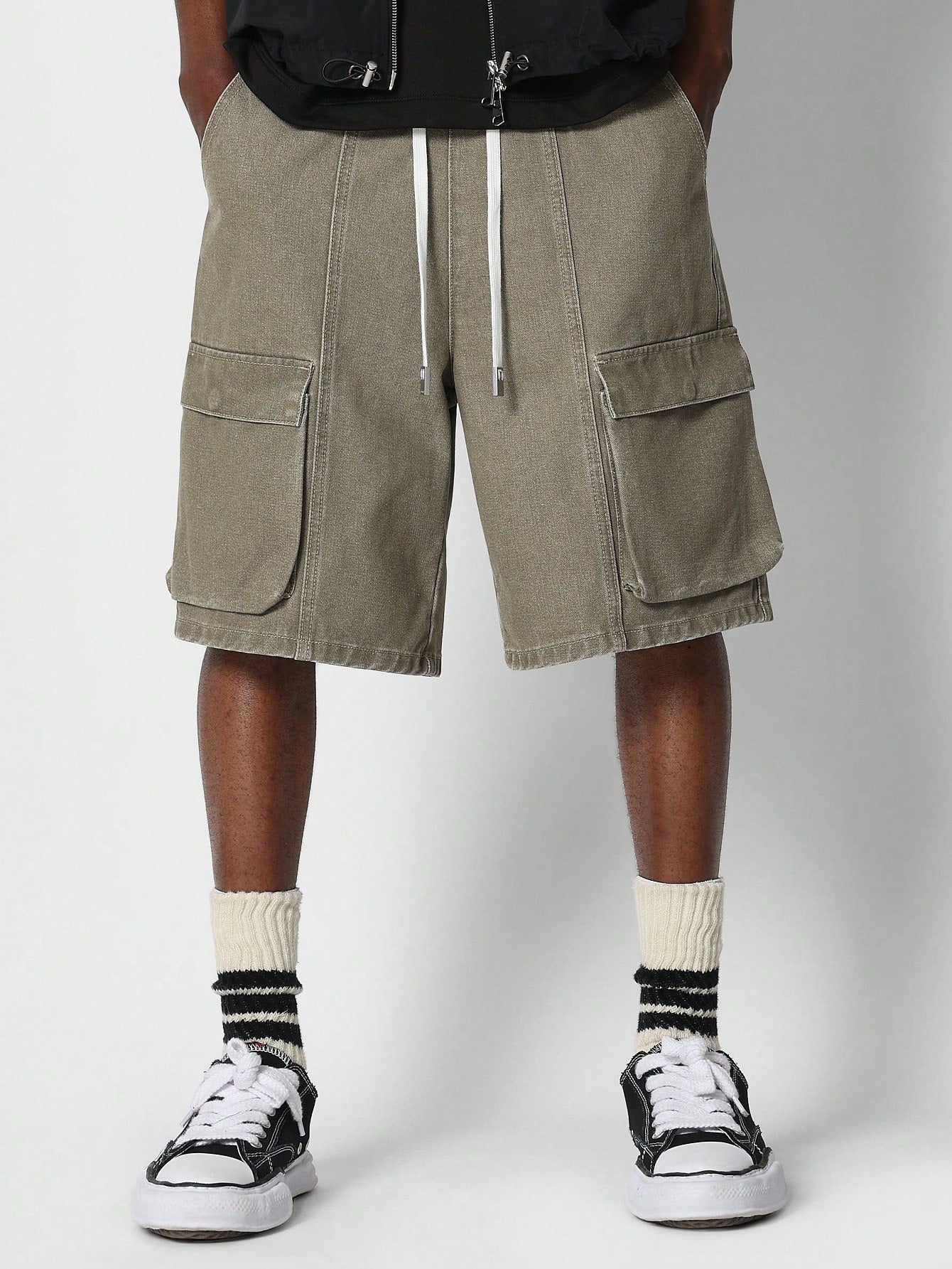 Pull On Denim Cargo Short