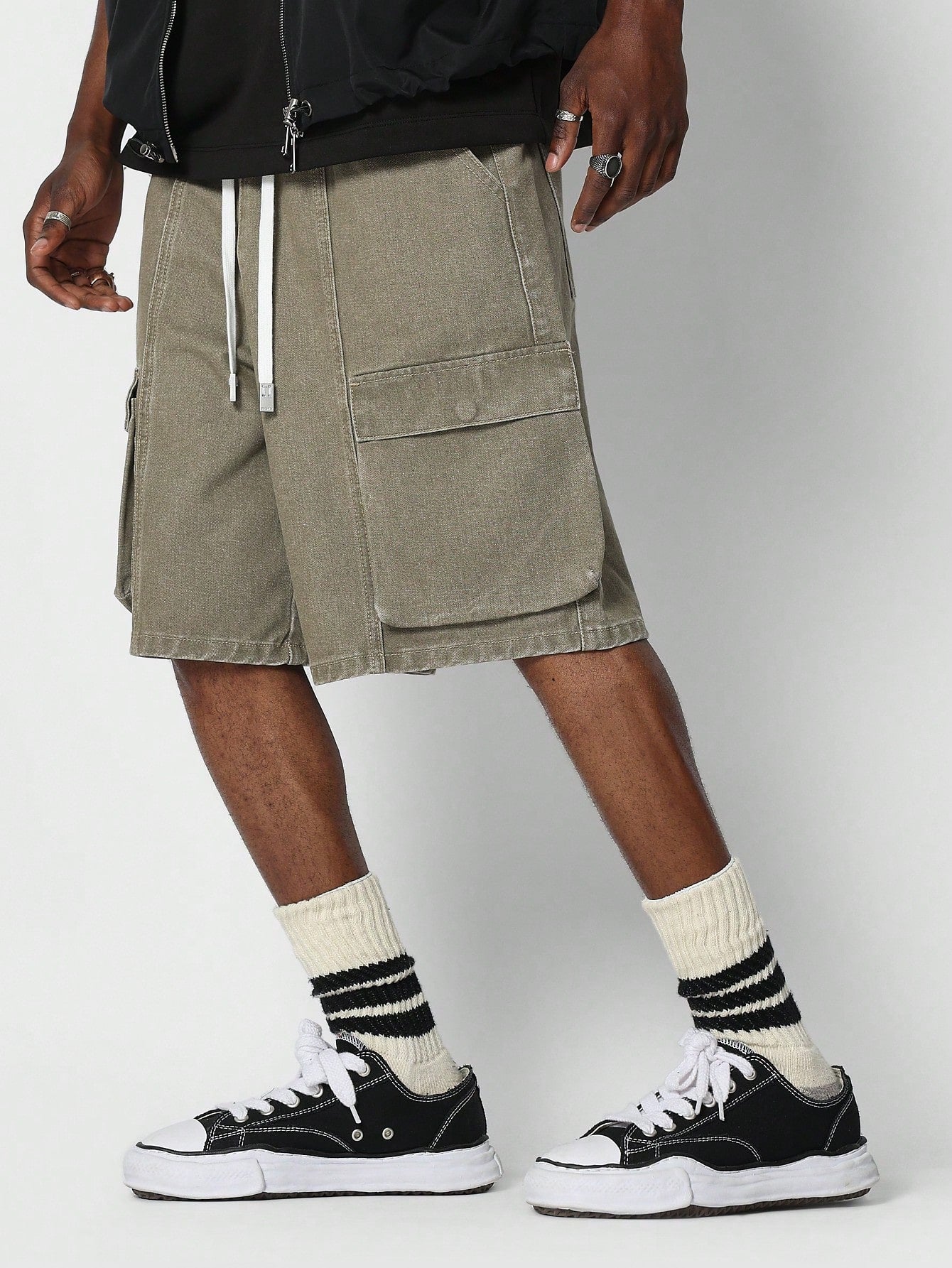 Pull On Denim Cargo Short