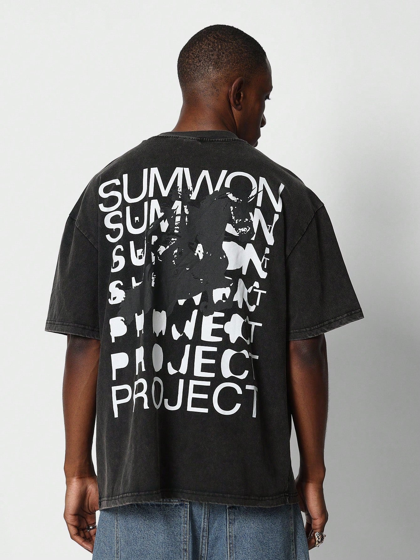 Washed Tee With Back Graphic Print