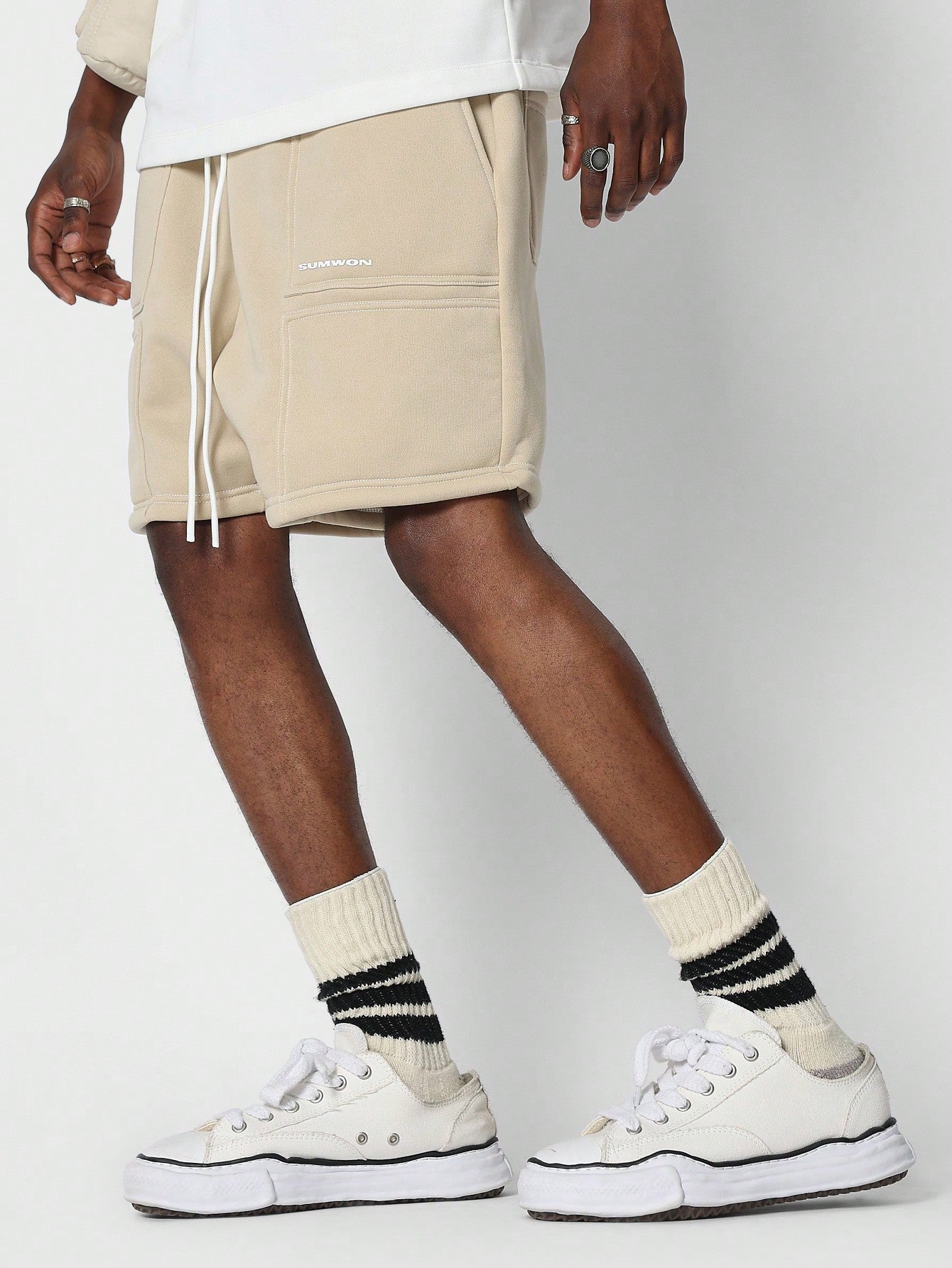 Drop Crotch Short With Contrast Stitch