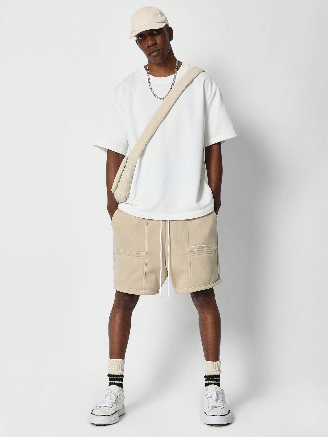 Drop Crotch Short With Contrast Stitch