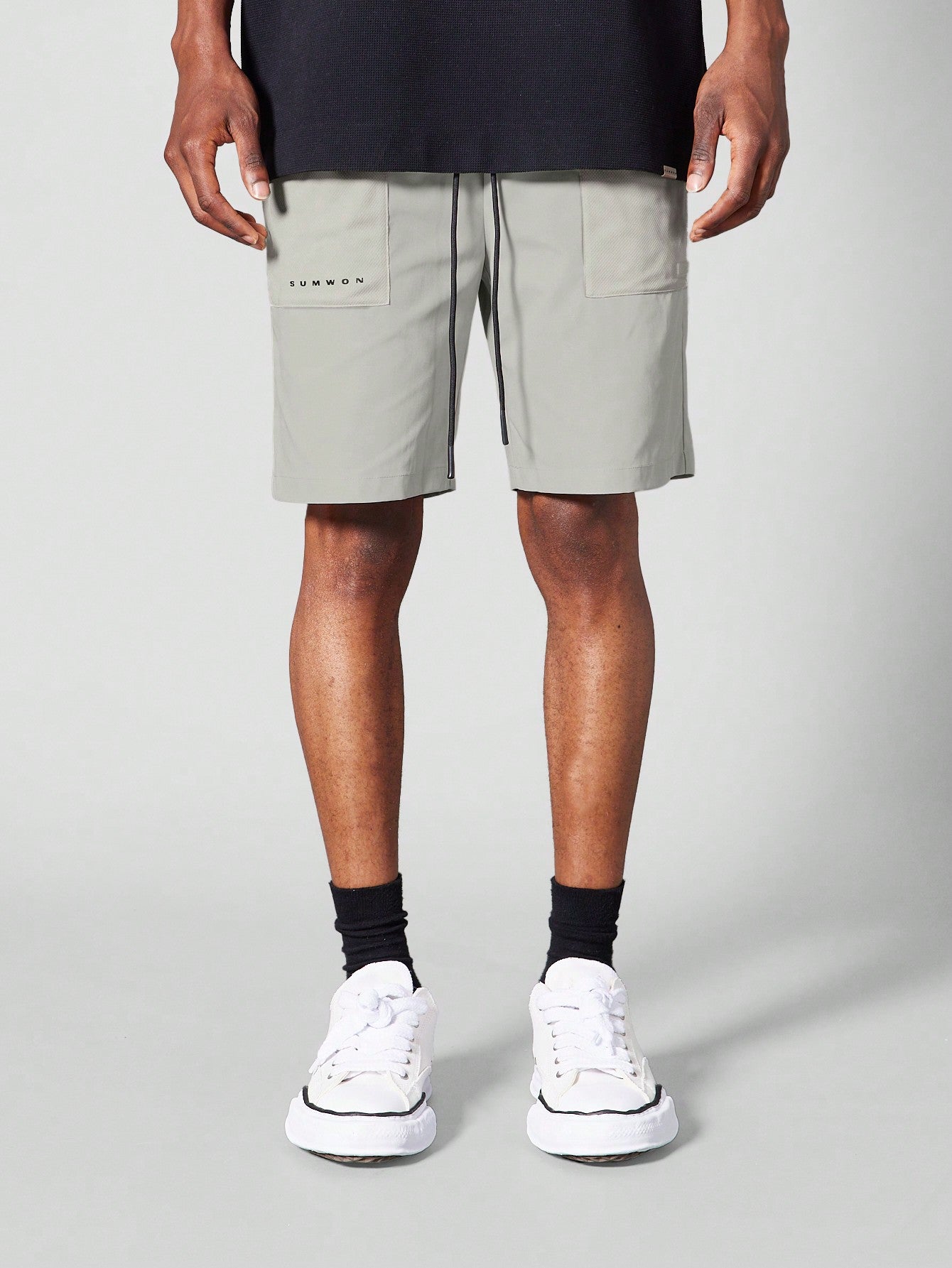 Mesh Short With Tonal Colour Blocking