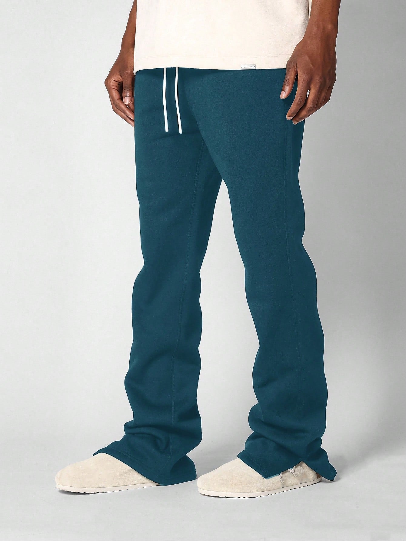 Straight Fit Washed Jogger With Split Hem