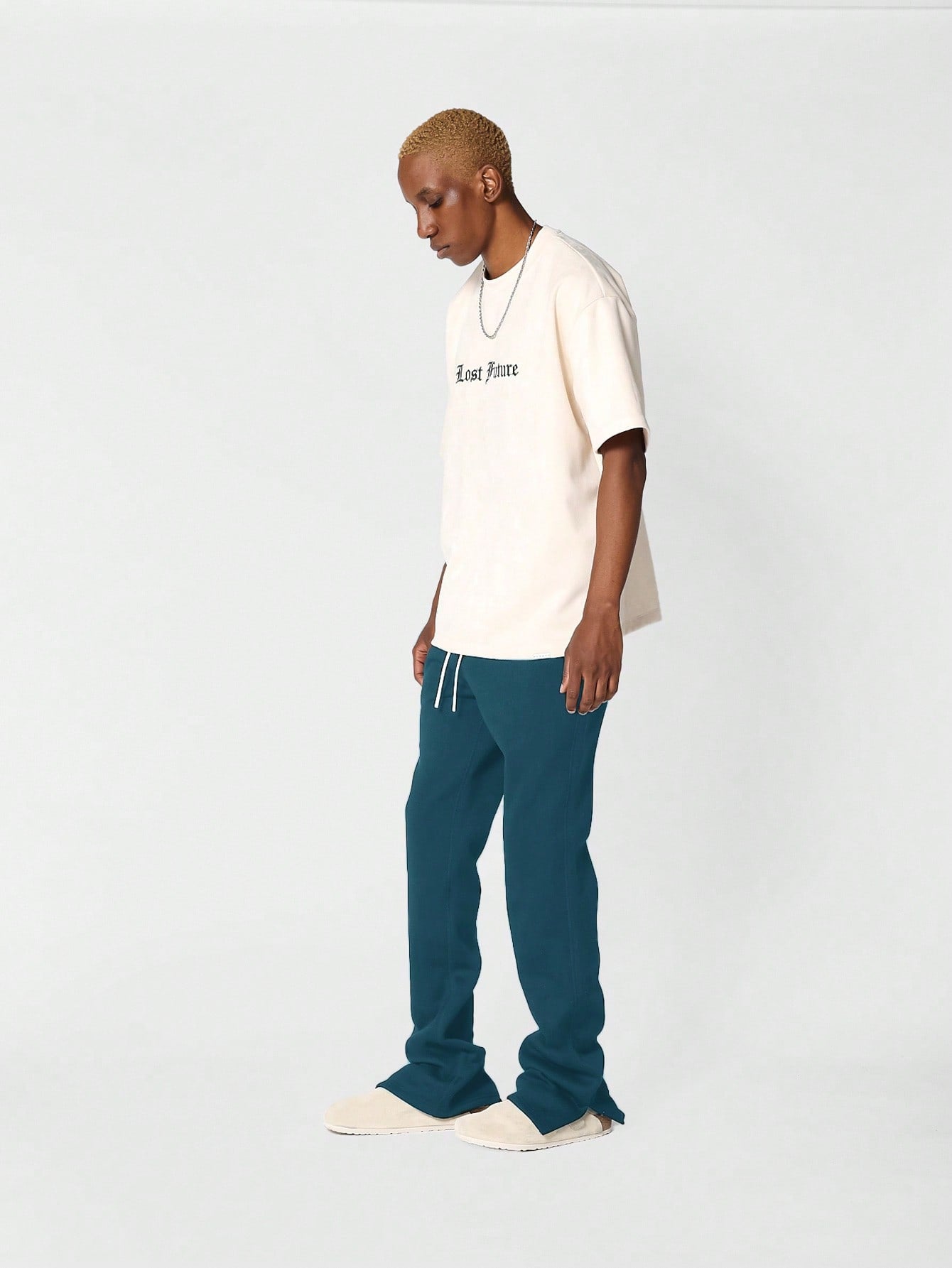 Straight Fit Washed Jogger With Split Hem