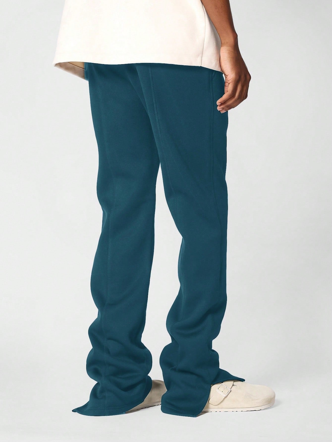 Straight Fit Washed Jogger With Split Hem