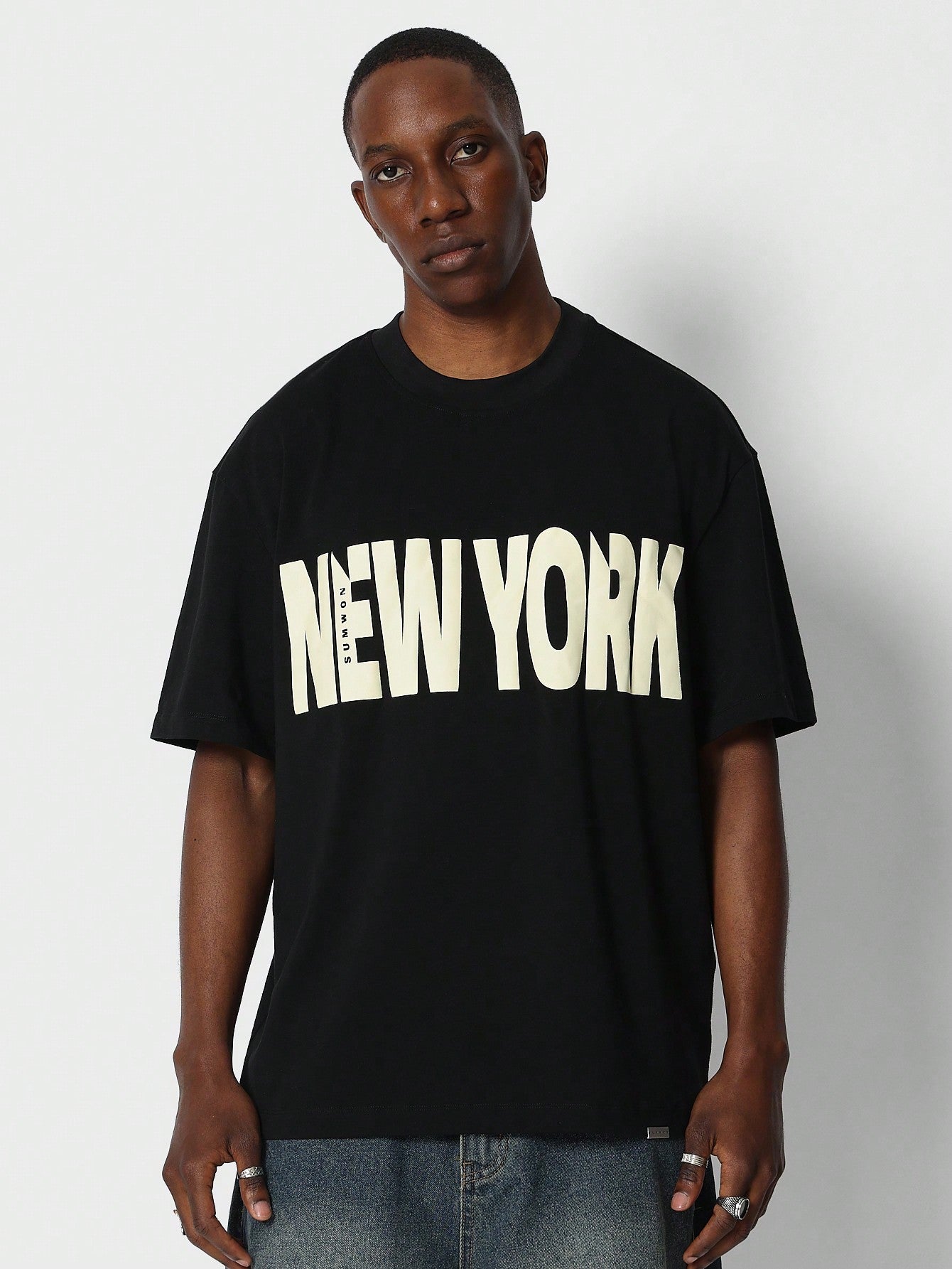 Tee With Front New York Graphic Print