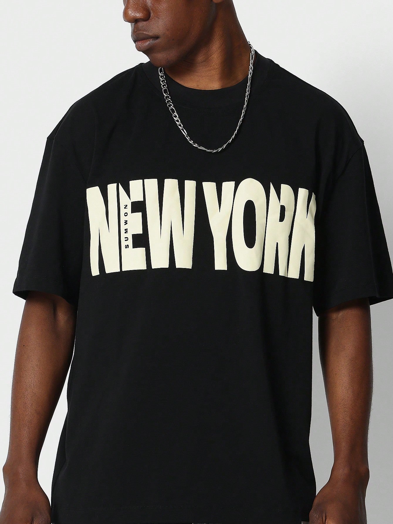 Tee With Front New York Graphic Print