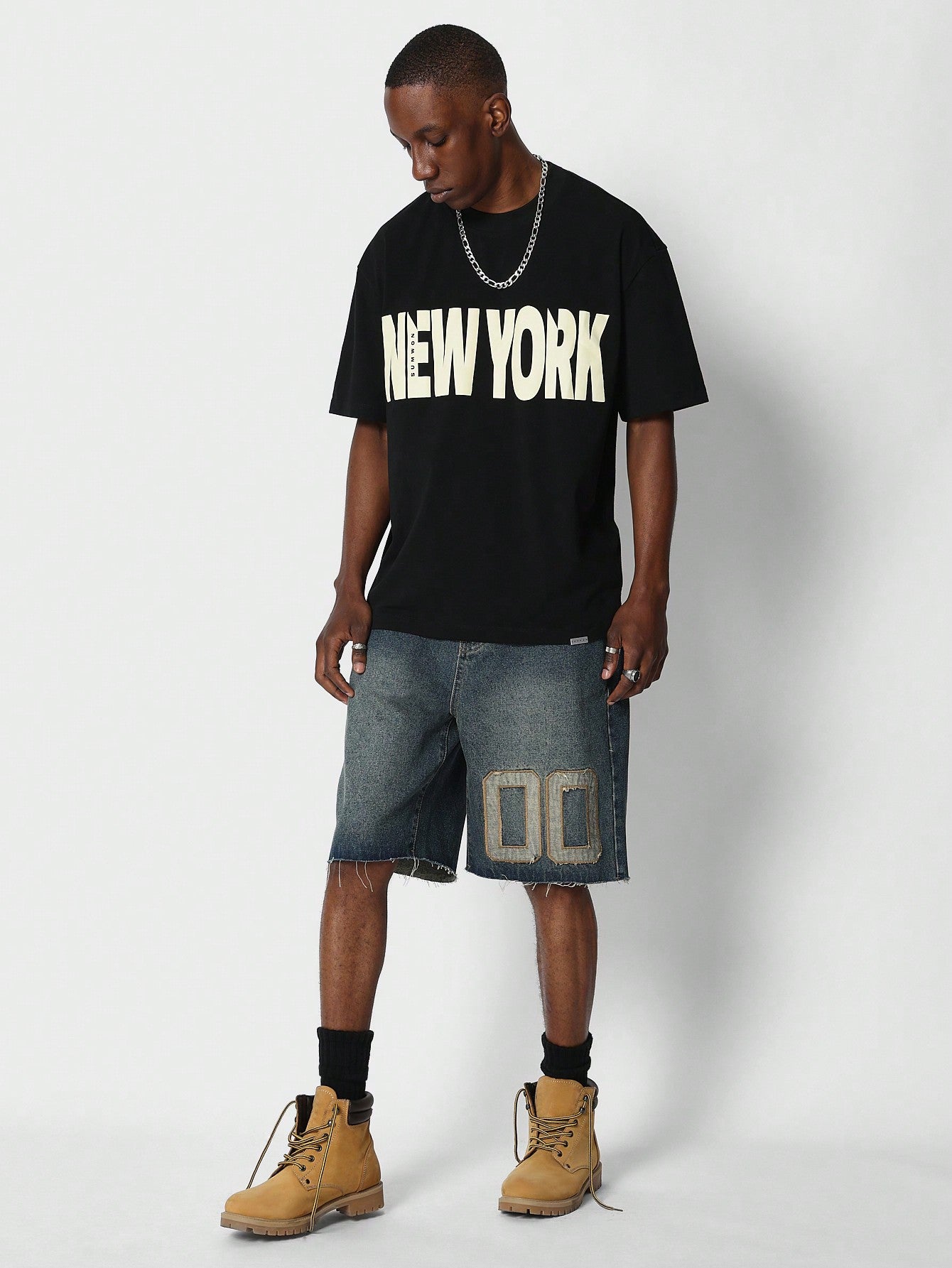 Tee With Front New York Graphic Print