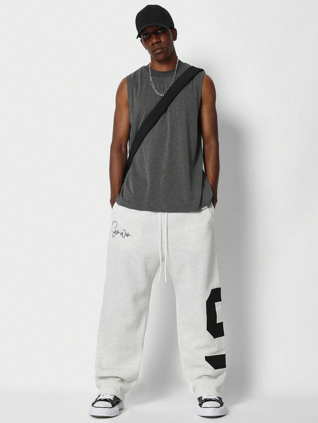 Drop Crotch Jogger With Number Print