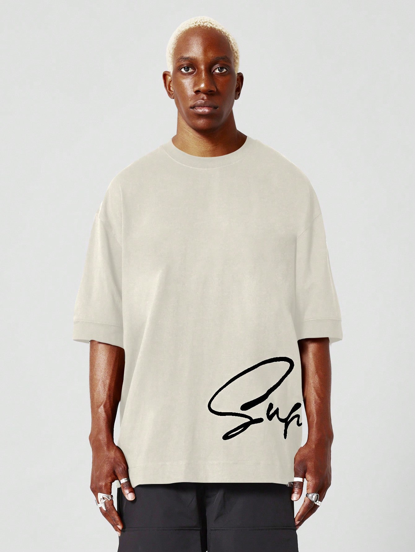 Oversized Tee With Signature Embroidery